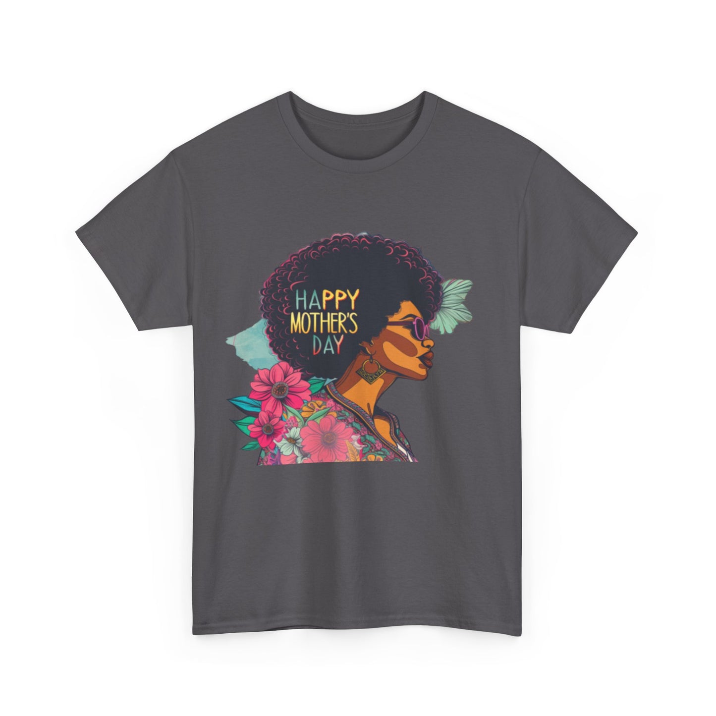 Happy Mother's Day African American Mom Graphic Unisex Heavy Cotton Tee Cotton Funny Humorous Graphic Soft Premium Unisex Men Women Charcoal T-shirt Birthday Gift-18