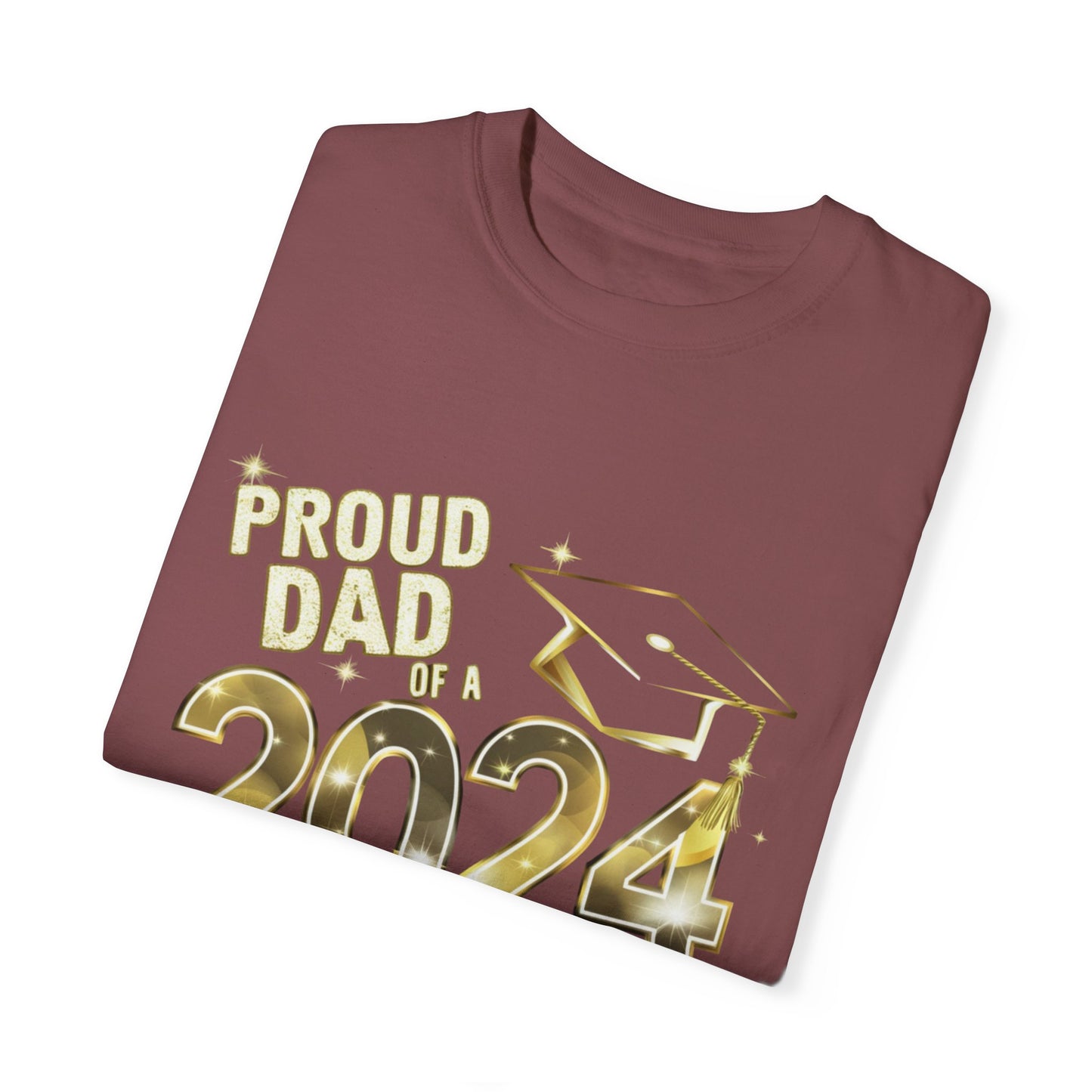 Proud of Dad 2024 Graduate Unisex Garment-dyed T-shirt Cotton Funny Humorous Graphic Soft Premium Unisex Men Women Brick T-shirt Birthday Gift-29