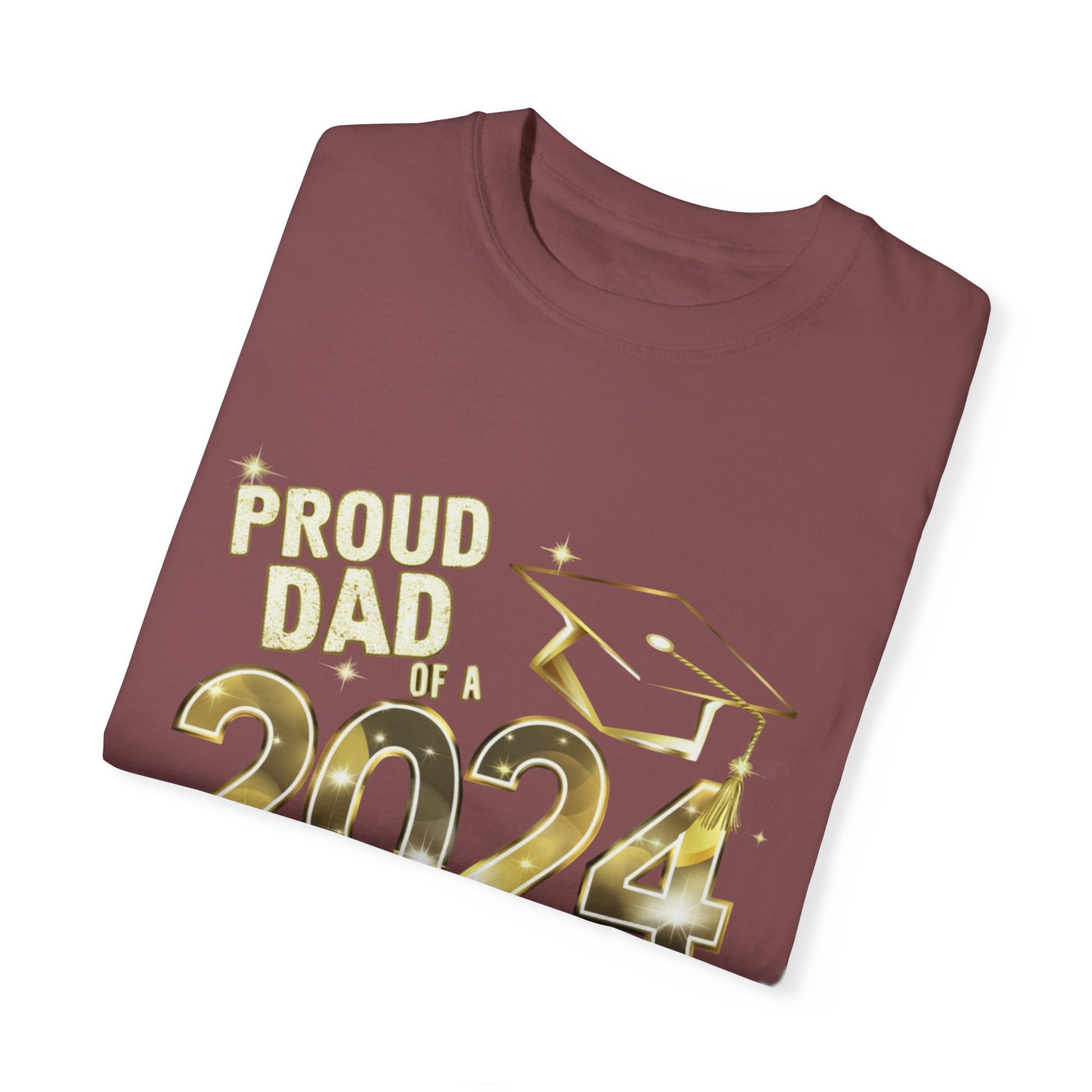 Proud of Dad 2024 Graduate Unisex Garment-dyed T-shirt Cotton Funny Humorous Graphic Soft Premium Unisex Men Women Brick T-shirt Birthday Gift-29