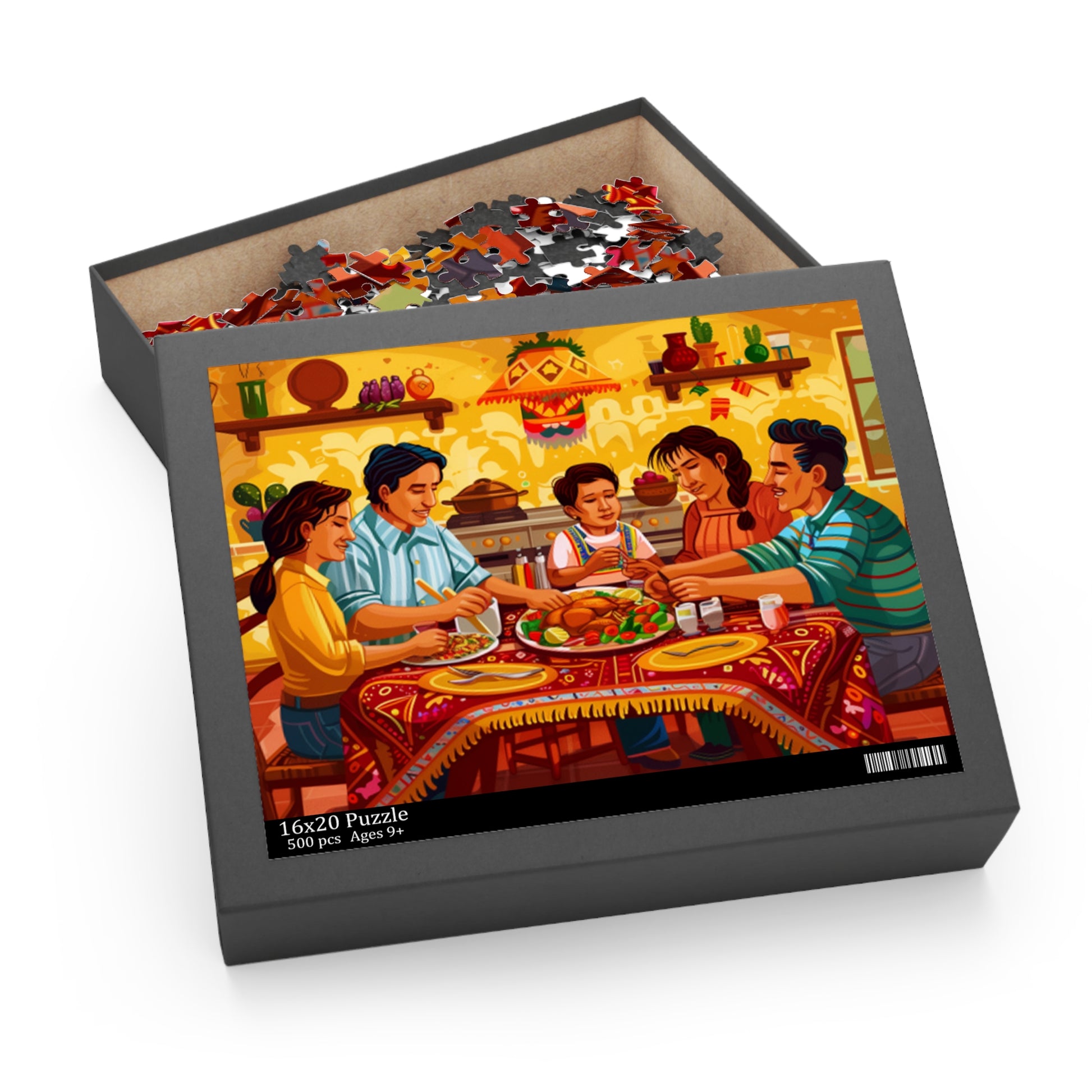 Mexican Family Member Sitting Retro Art Jigsaw Puzzle Adult Birthday Business Jigsaw Puzzle Gift for Him Funny Humorous Indoor Outdoor Game Gift For Her Online-4