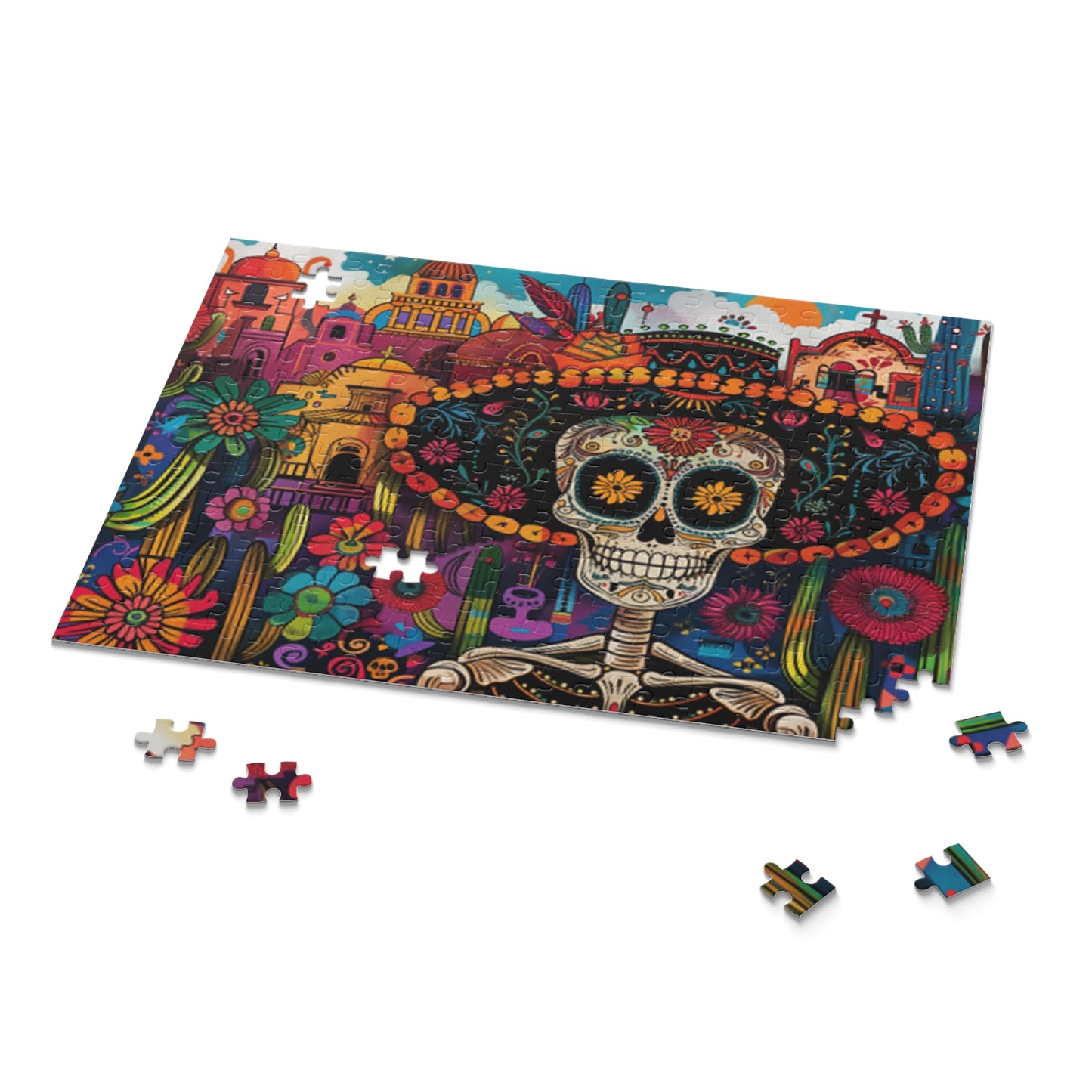Mexican Art Day of the Dead Día de Muertos Jigsaw Puzzle Adult Birthday Business Jigsaw Puzzle Gift for Him Funny Humorous Indoor Outdoor Game Gift For Her Online-9
