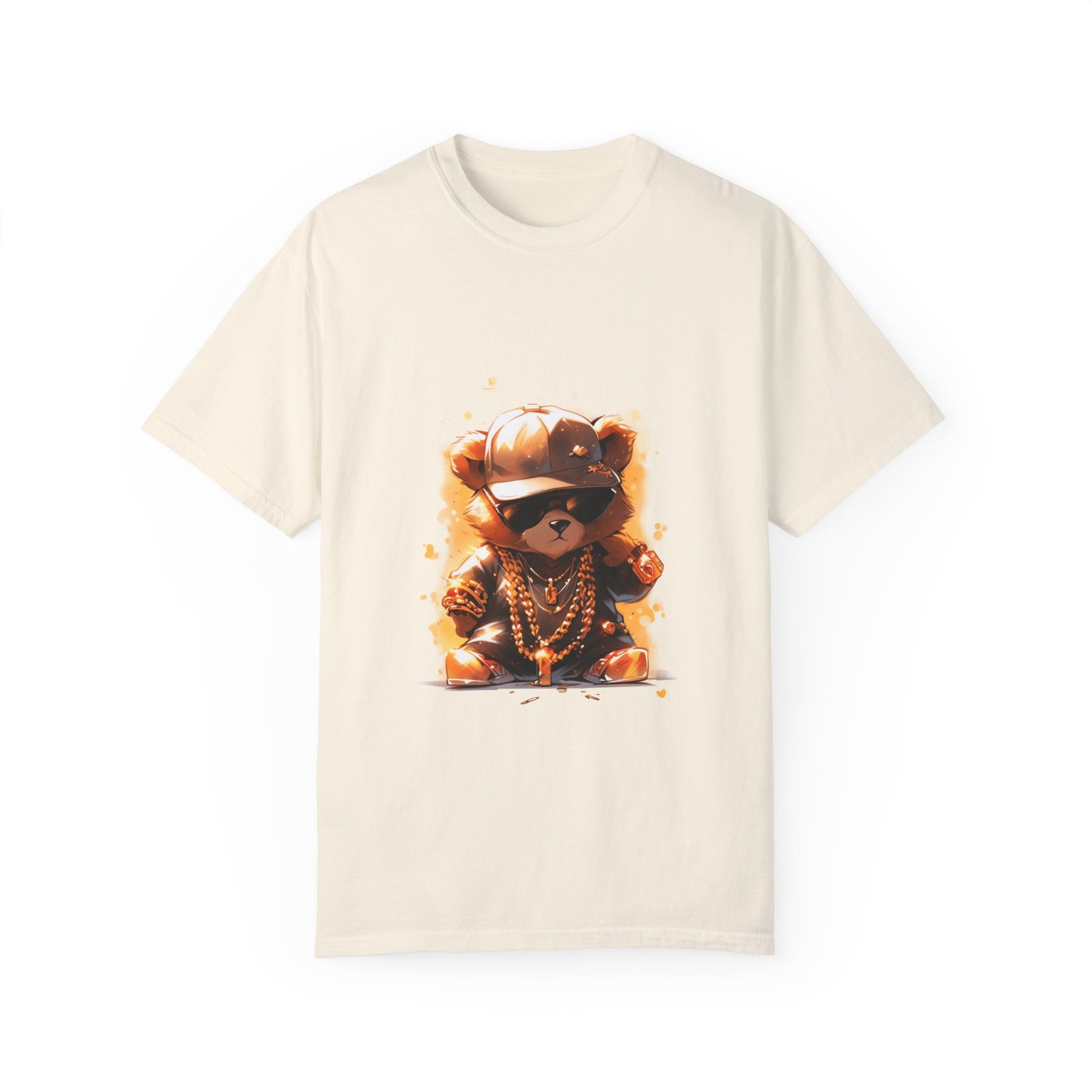 Hip Hop Teddy Bear Graphic Unisex Garment-dyed T-shirt Cotton Funny Humorous Graphic Soft Premium Unisex Men Women Ivory T-shirt Birthday Gift-10