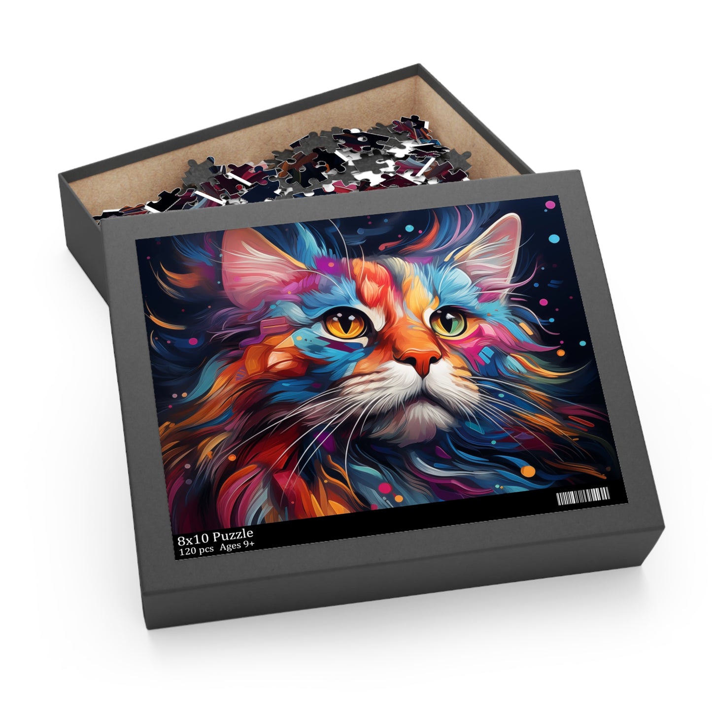 Abstract Watercolor Cat Jigsaw Puzzle Adult Birthday Business Jigsaw Puzzle Gift for Him Funny Humorous Indoor Outdoor Game Gift For Her Online-6