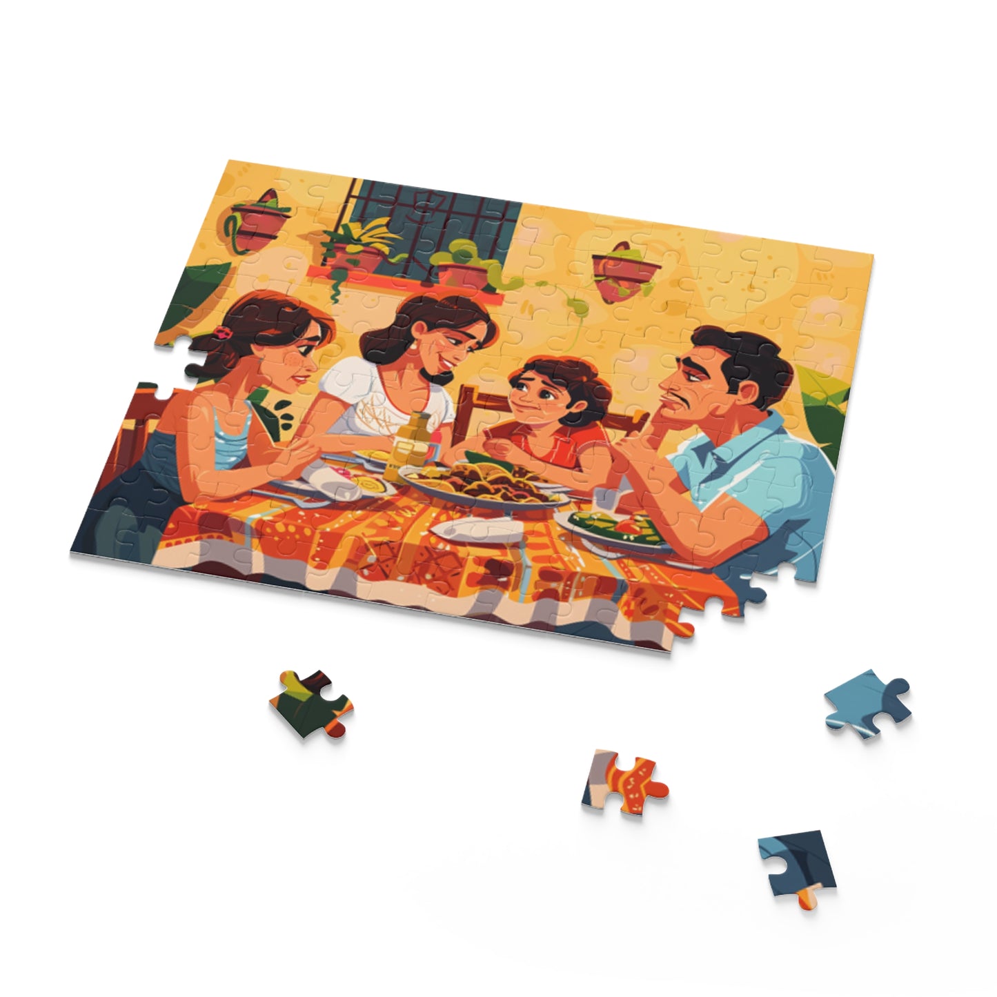 Mexican Art Family Sitting Retro Jigsaw Puzzle Adult Birthday Business Jigsaw Puzzle Gift for Him Funny Humorous Indoor Outdoor Game Gift For Her Online-7