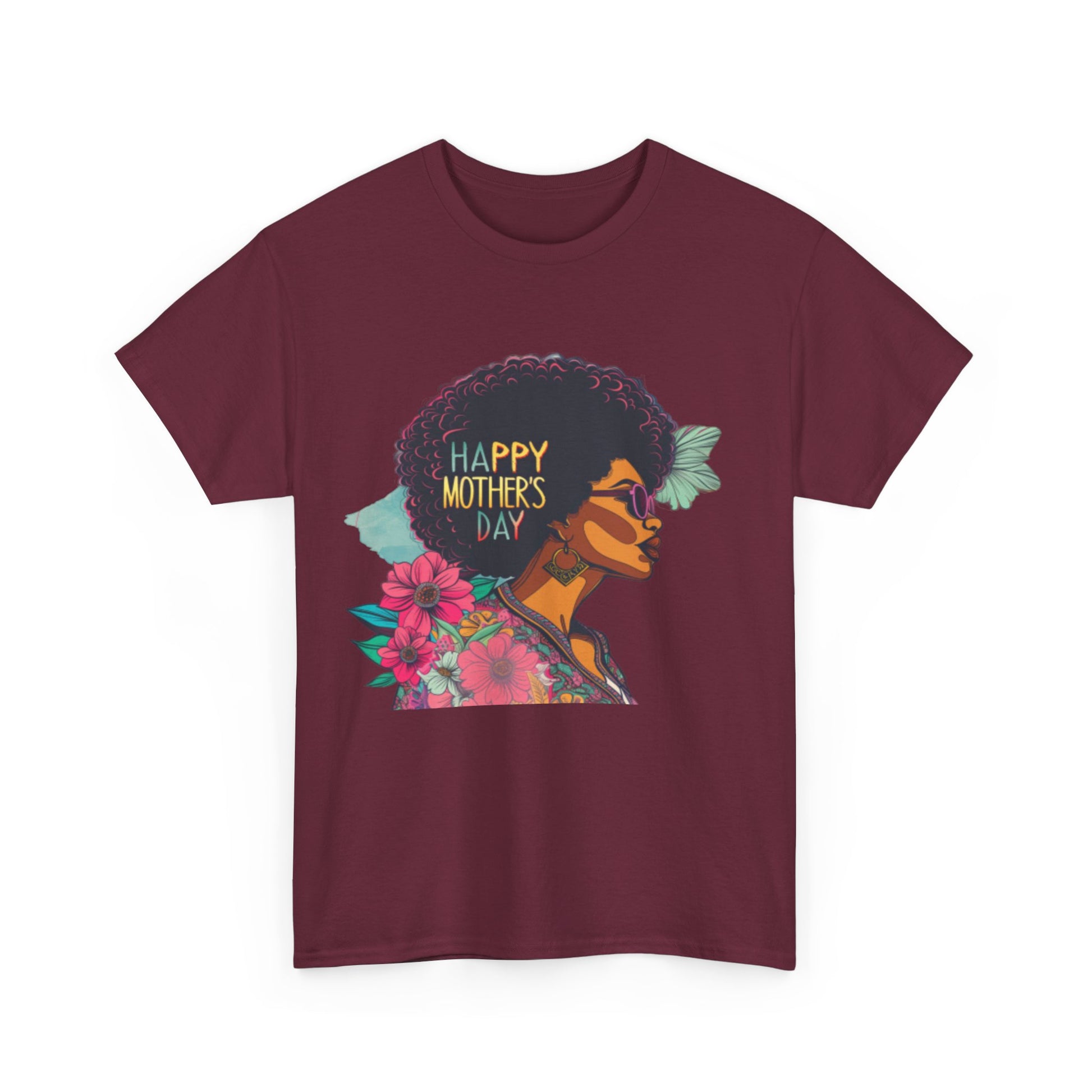 Happy Mother's Day African American Mom Graphic Unisex Heavy Cotton Tee Cotton Funny Humorous Graphic Soft Premium Unisex Men Women Maroon T-shirt Birthday Gift-27