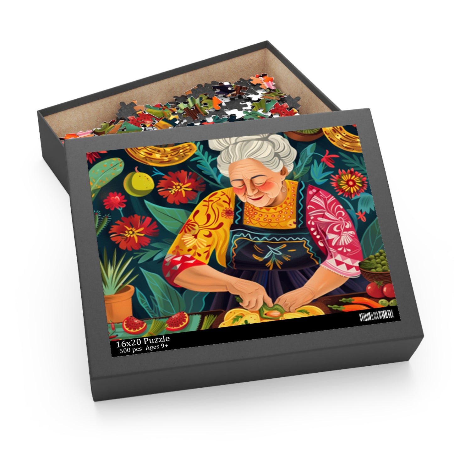 Mexican Art Retro Fruit Jigsaw Puzzle Adult Birthday Business Jigsaw Puzzle Gift for Him Funny Humorous Indoor Outdoor Game Gift For Her Online-4