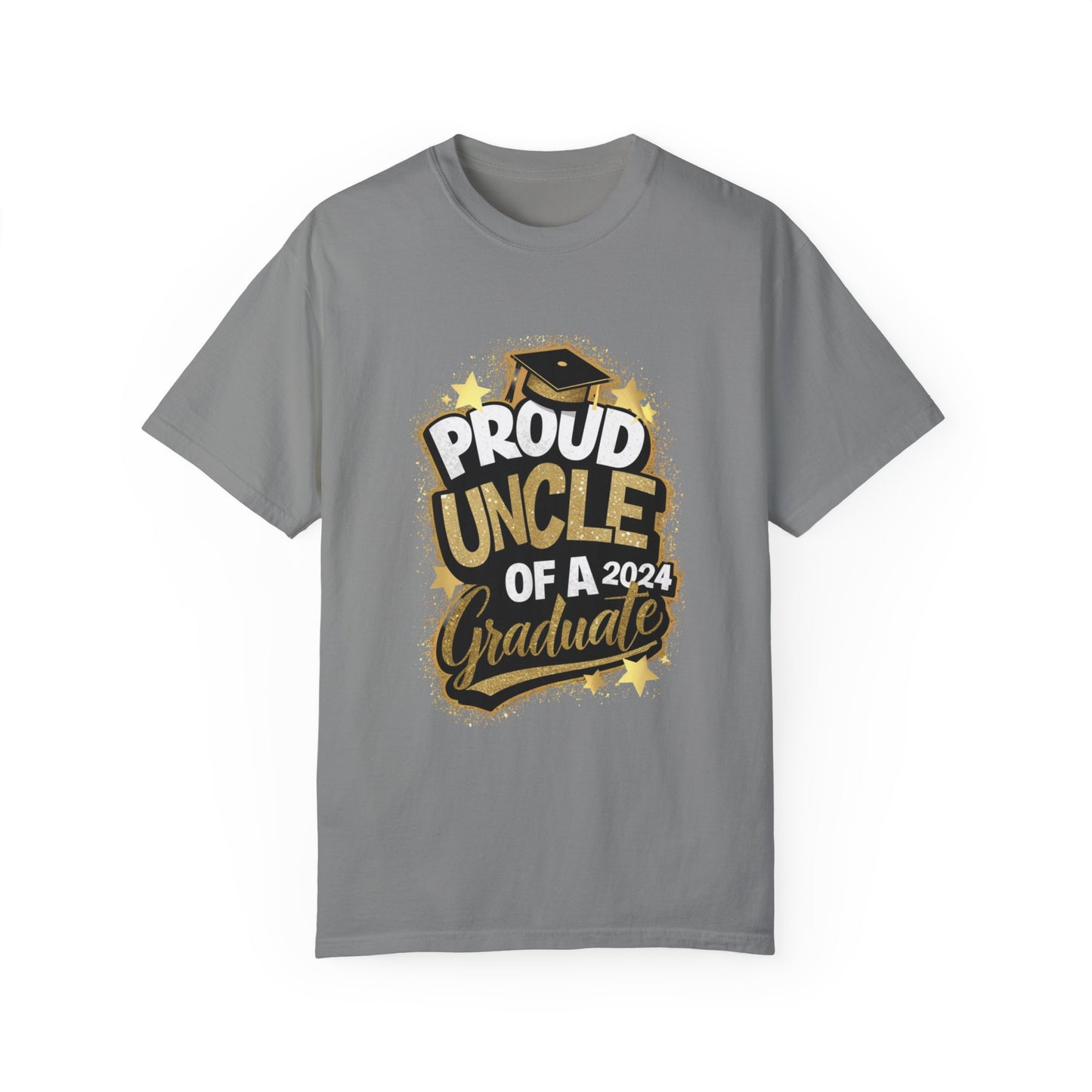 Proud Uncle of a 2024 Graduate Unisex Garment-dyed T-shirt Cotton Funny Humorous Graphic Soft Premium Unisex Men Women Granite T-shirt Birthday Gift-4