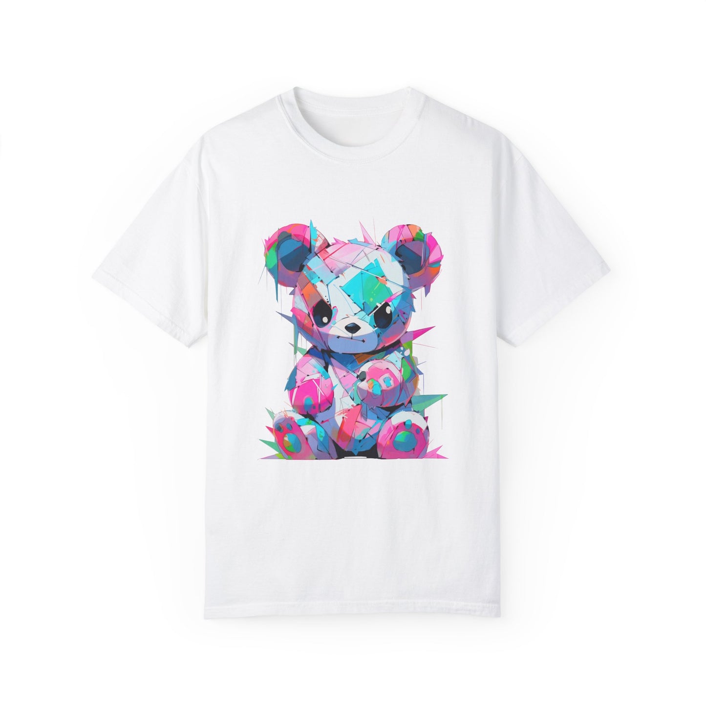 Hip Hop Teddy Bear Graphic Unisex Garment-dyed T-shirt Cotton Funny Humorous Graphic Soft Premium Unisex Men Women White T-shirt Birthday Gift-3