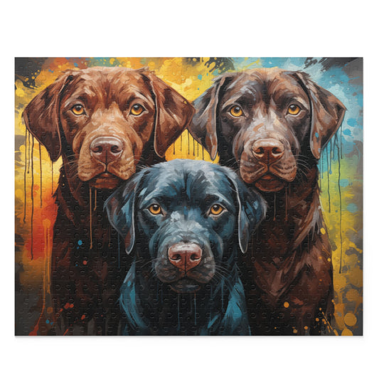 Labrador Abstract Watercolor Vibrant Jigsaw Dog Puzzle Adult Birthday Business Jigsaw Puzzle Gift for Him Funny Humorous Indoor Outdoor Game Gift For Her Online-1