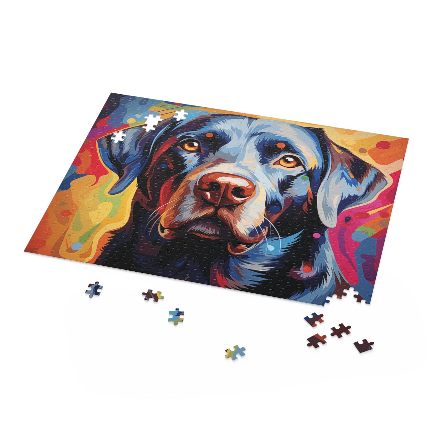 Watercolor Vibrant Abstract Labrador Dog Jigsaw Puzzle for Boys, Girls, Kids Adult Birthday Business Jigsaw Puzzle Gift for Him Funny Humorous Indoor Outdoor Game Gift For Her Online-5