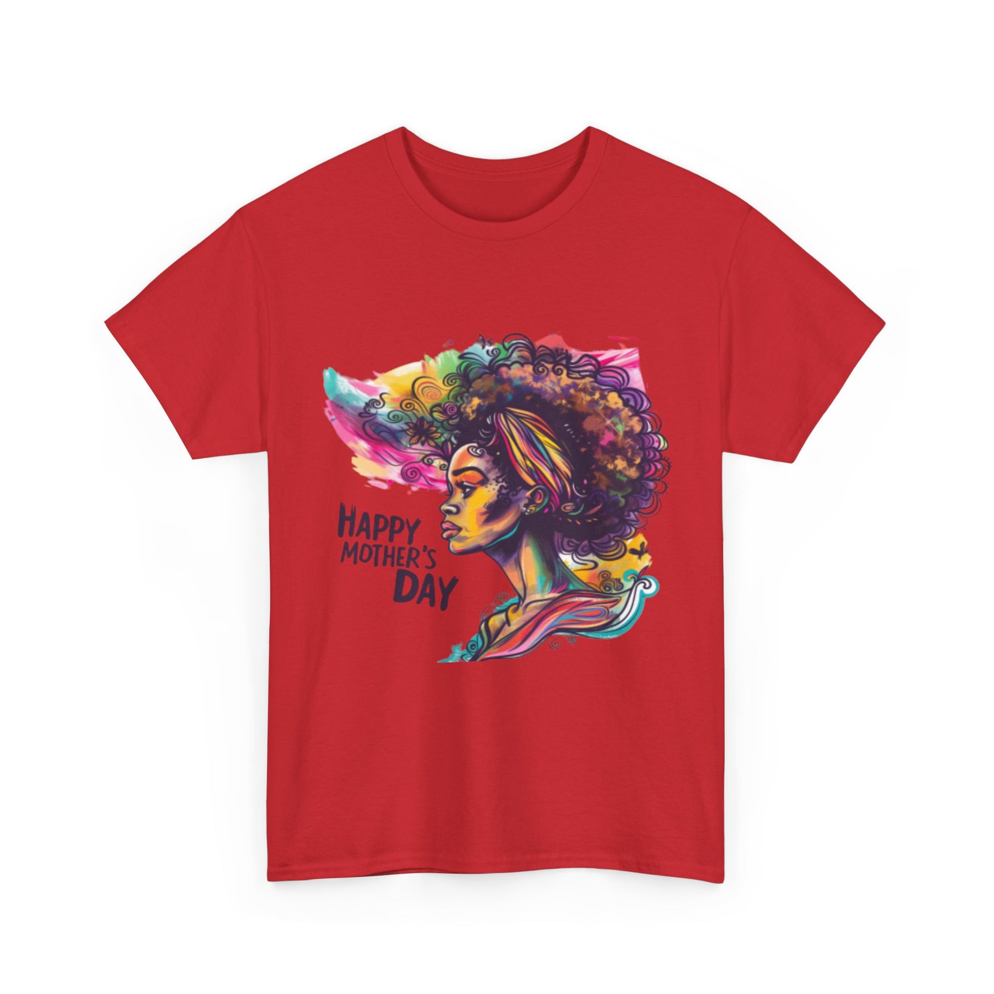 Happy Mother's Day African American Mom Graphic Unisex Heavy Cotton Tee Cotton Funny Humorous Graphic Soft Premium Unisex Men Women Red T-shirt Birthday Gift-33