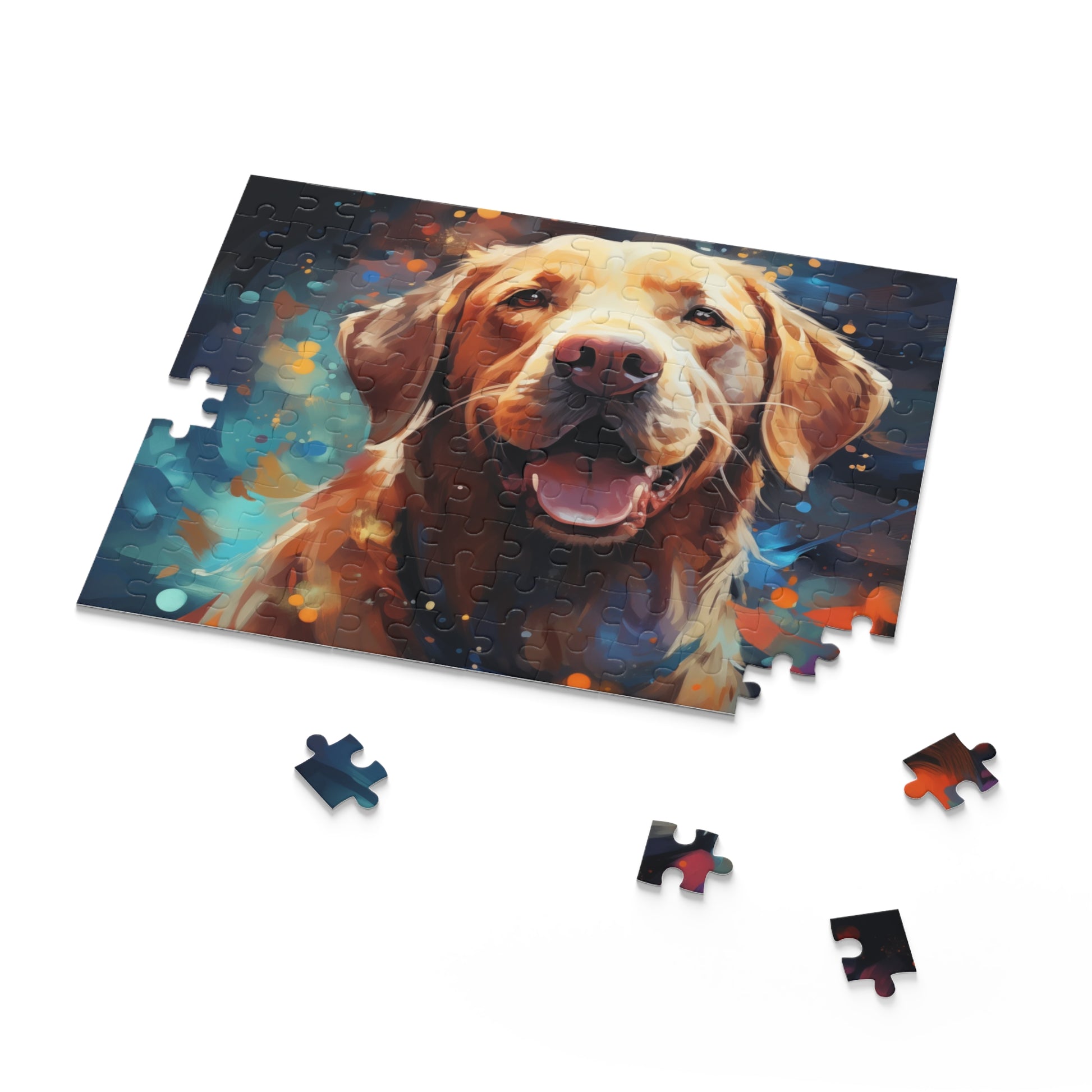 Labrador Abstract Watercolor Vibrant Retriever Jigsaw Dog Puzzle for Boys, Girls, Kids Adult Birthday Business Jigsaw Puzzle Gift for Him Funny Humorous Indoor Outdoor Game Gift For Her Online-7