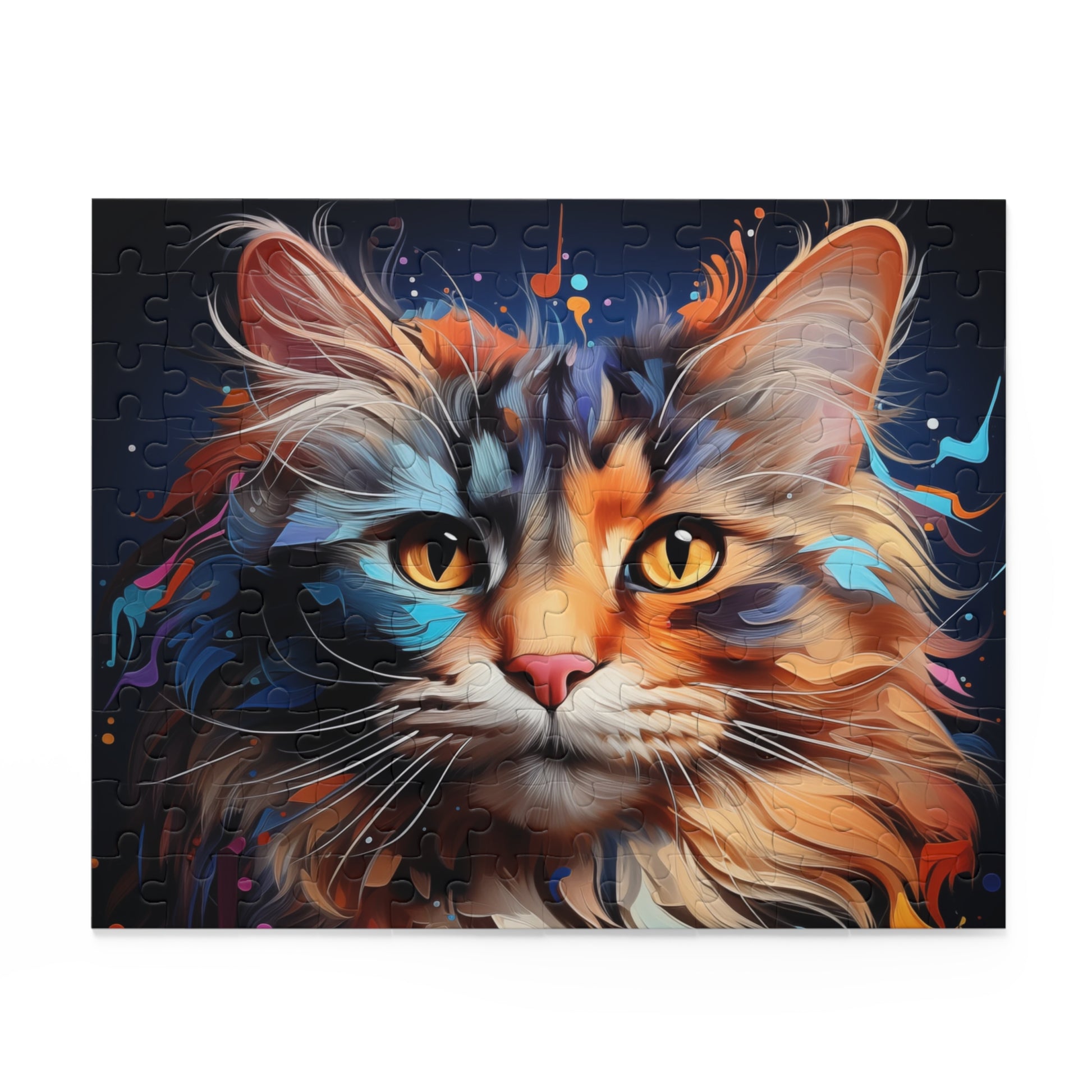 Watercolor Abstract Cat Jigsaw Puzzle for Boys, Girls, Kids Adult Birthday Business Jigsaw Puzzle Gift for Him Funny Humorous Indoor Outdoor Game Gift For Her Online-2