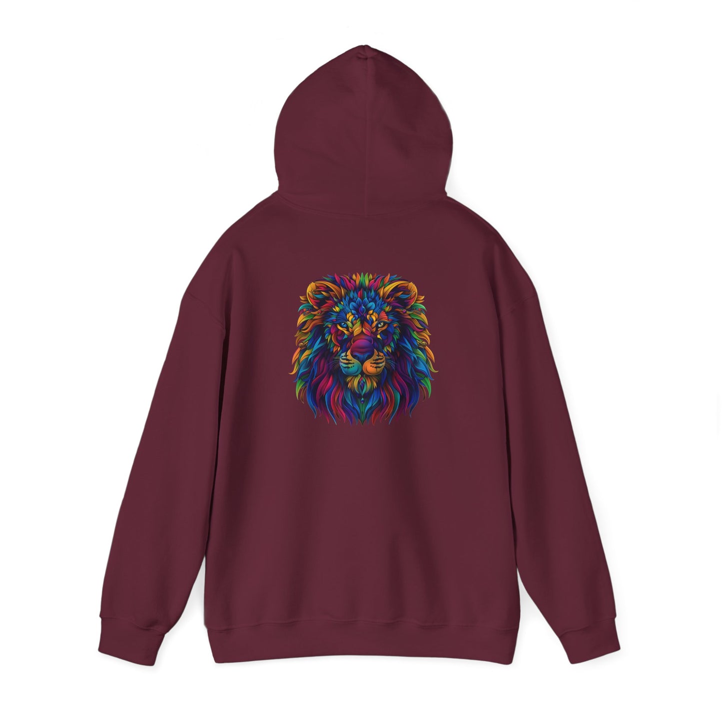 Lion Head Graphic Unisex Heavy Blend™ Hooded Sweatshirt Cotton Funny Humorous Graphic Soft Premium Unisex Men Women Maroon Hooded Sweatshirt Birthday Gift-21