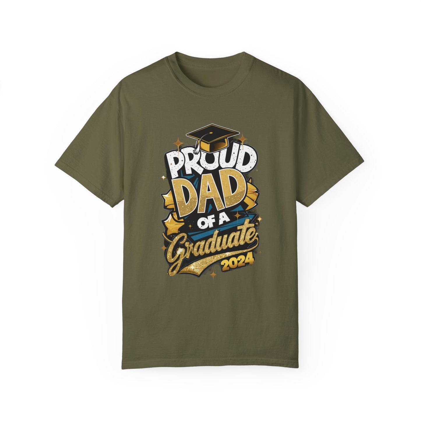 Proud Dad of a 2024 Graduate Unisex Garment-dyed T-shirt Cotton Funny Humorous Graphic Soft Premium Unisex Men Women Sage T-shirt Birthday Gift-13