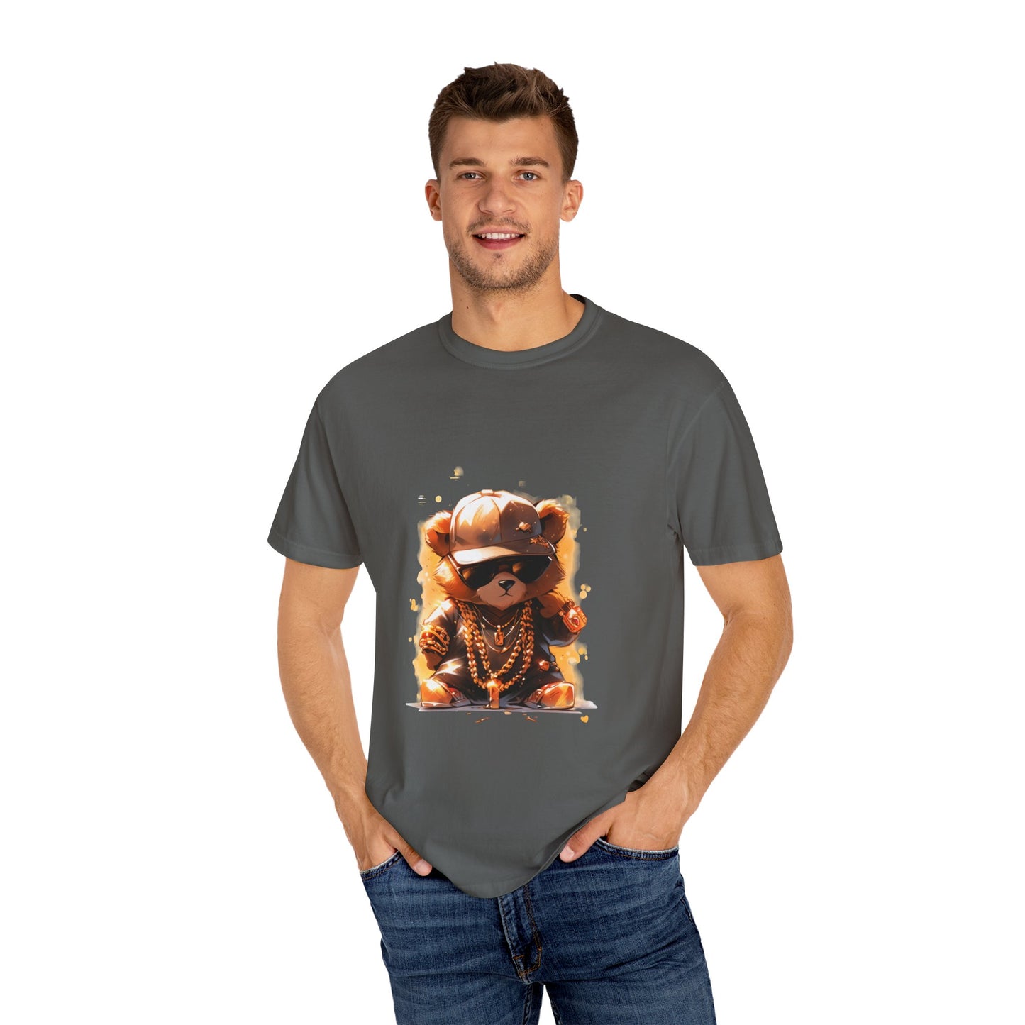 Hip Hop Teddy Bear Graphic Unisex Garment-dyed T-shirt Cotton Funny Humorous Graphic Soft Premium Unisex Men Women Pepper T-shirt Birthday Gift-51