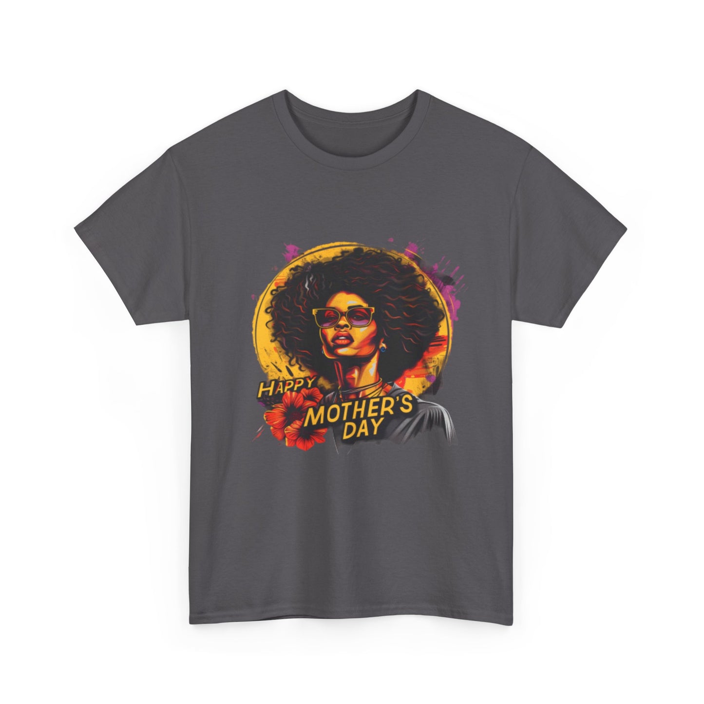 Happy Mother's Day African American Mom Graphic Unisex Heavy Cotton Tee Cotton Funny Humorous Graphic Soft Premium Unisex Men Women Charcoal T-shirt Birthday Gift-18