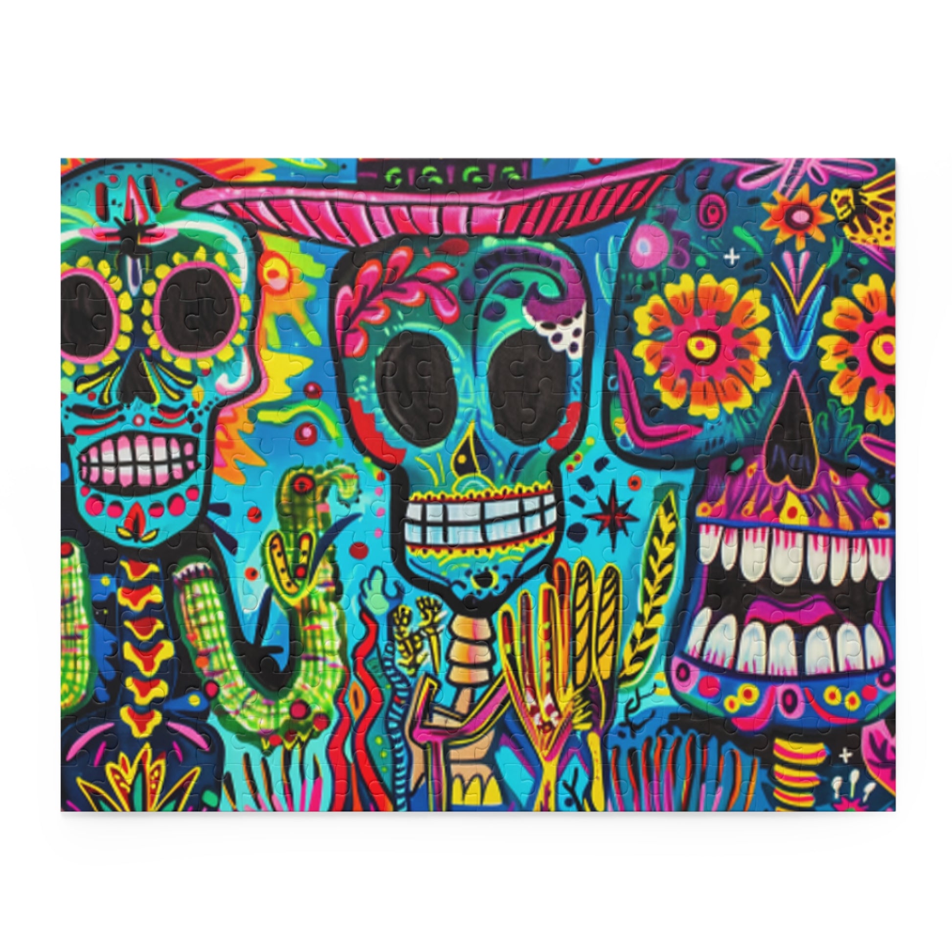 Mexican Art Day of the Dead Día de Muertos Jigsaw Puzzle Adult Birthday Business Jigsaw Puzzle Gift for Him Funny Humorous Indoor Outdoor Game Gift For Her Online-3