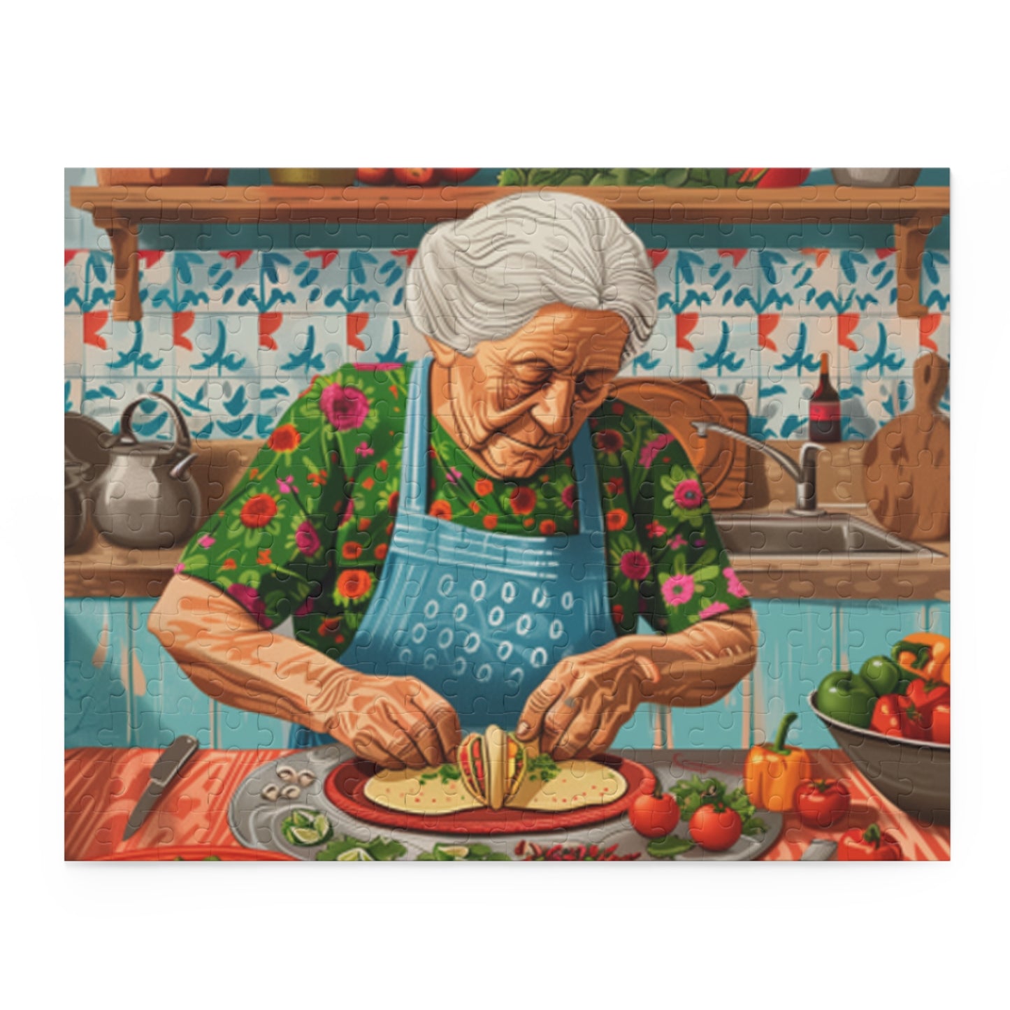Mexican Art Retro Women Kitchen Jigsaw Puzzle Adult Birthday Business Jigsaw Puzzle Gift for Him Funny Humorous Indoor Outdoor Game Gift For Her Online-3