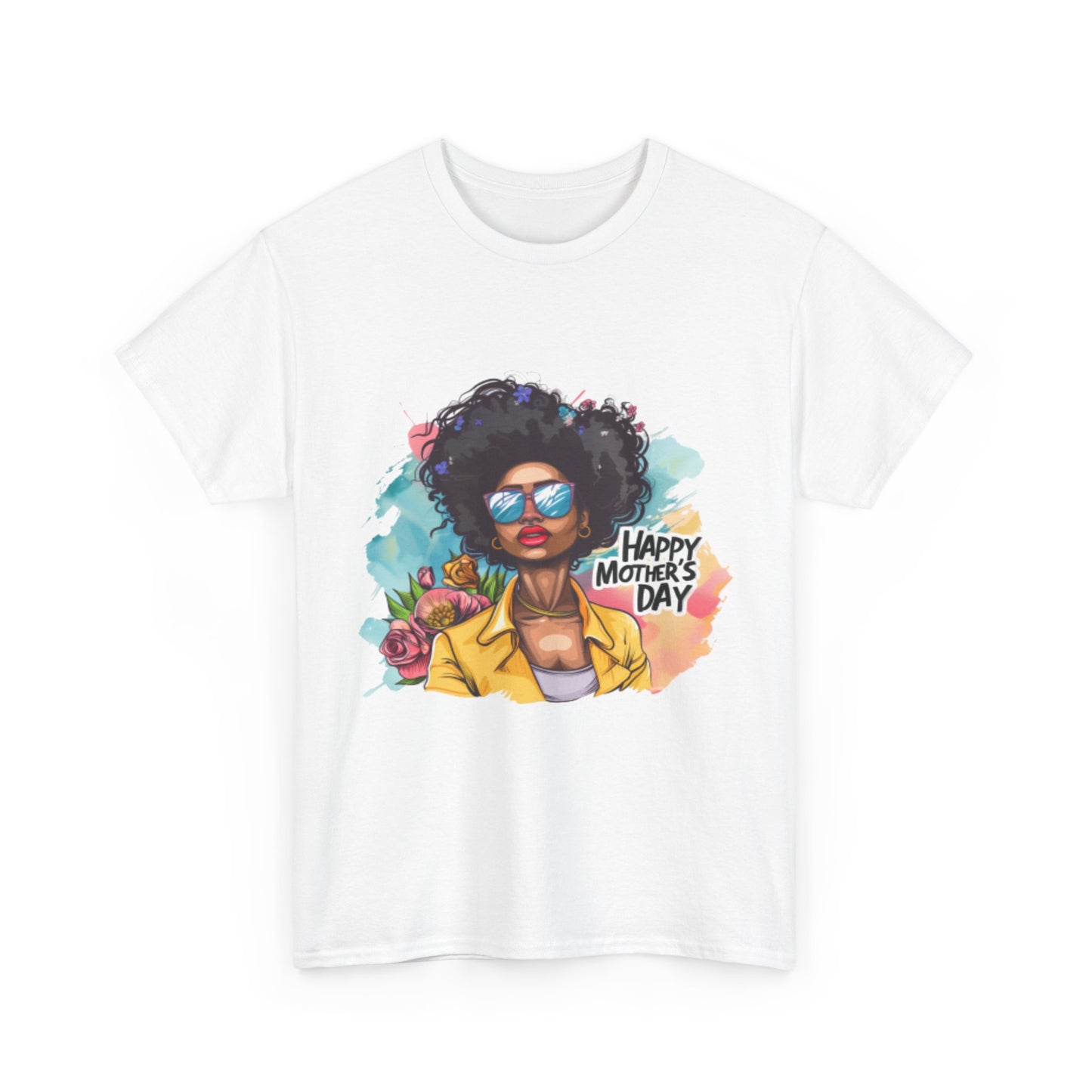 Happy Mother's Day African American Mom Graphic Unisex Heavy Cotton Tee Cotton Funny Humorous Graphic Soft Premium Unisex Men Women White T-shirt Birthday Gift-42