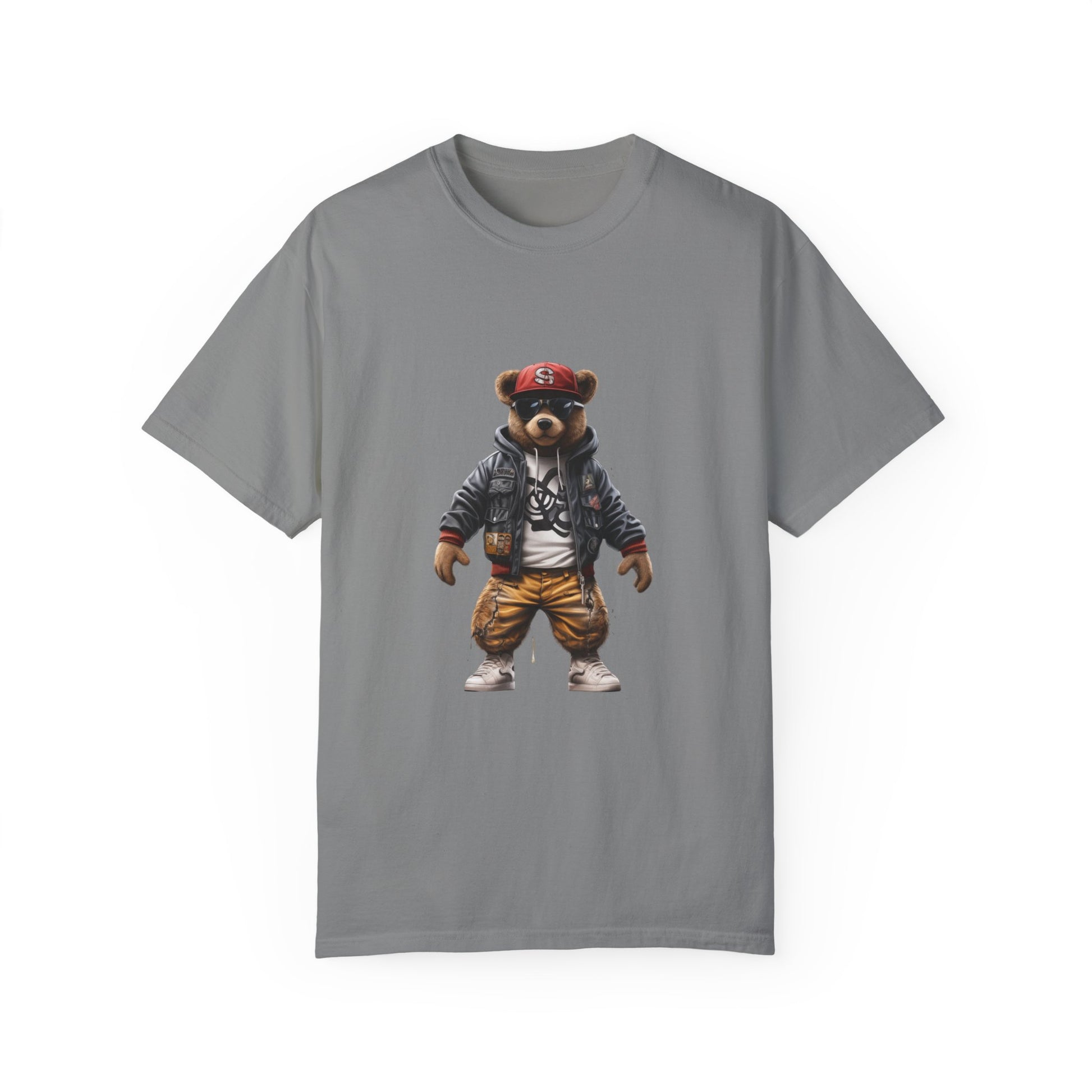 Hip Hop Teddy Bear Graphic Unisex Garment-dyed T-shirt Cotton Funny Humorous Graphic Soft Premium Unisex Men Women Granite T-shirt Birthday Gift-4