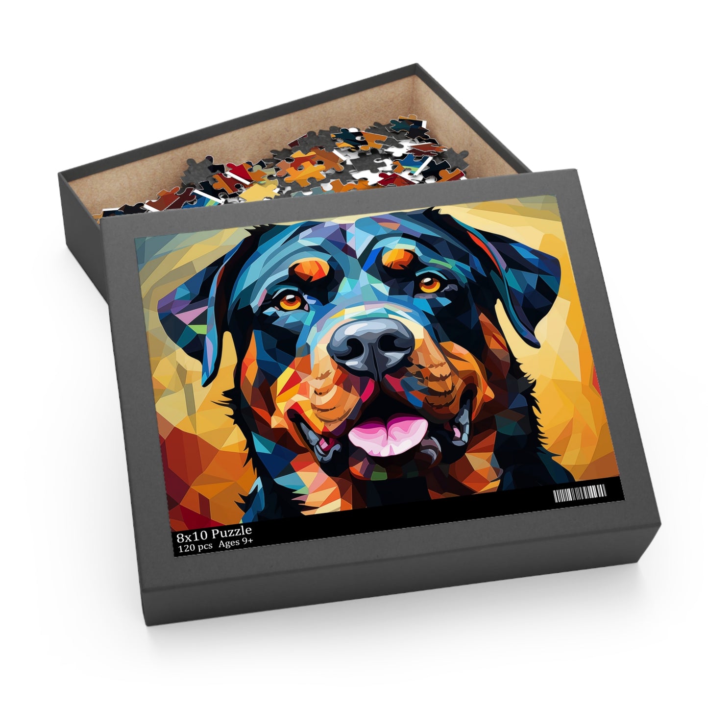 Rottweiler Vibrant Abstract Dog Jigsaw Puzzle Oil Paint Adult Birthday Business Jigsaw Puzzle Gift for Him Funny Humorous Indoor Outdoor Game Gift For Her Online-6