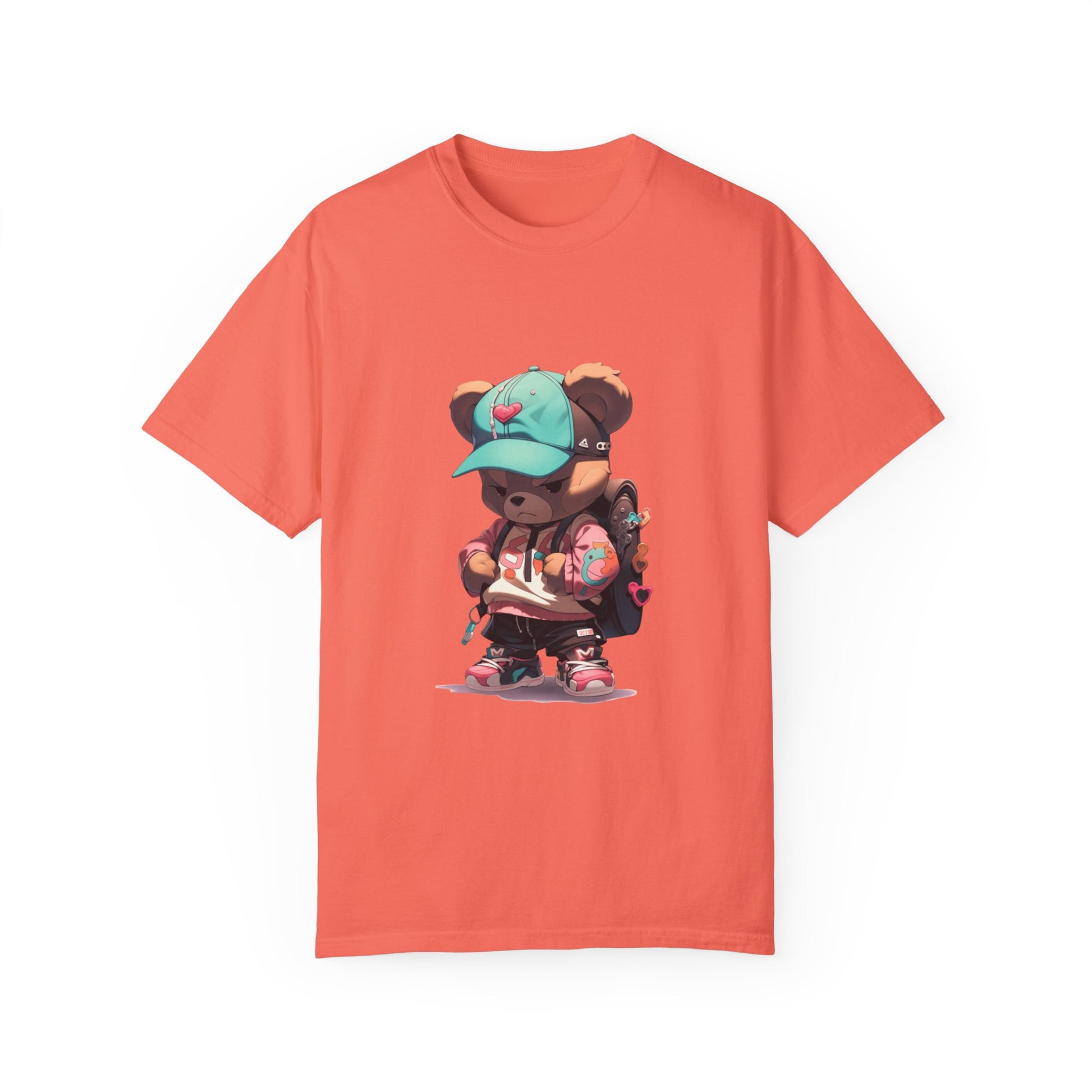 Hip Hop Teddy Bear Graphic Unisex Garment-dyed T-shirt Cotton Funny Humorous Graphic Soft Premium Unisex Men Women Bright Salmon T-shirt Birthday Gift-6