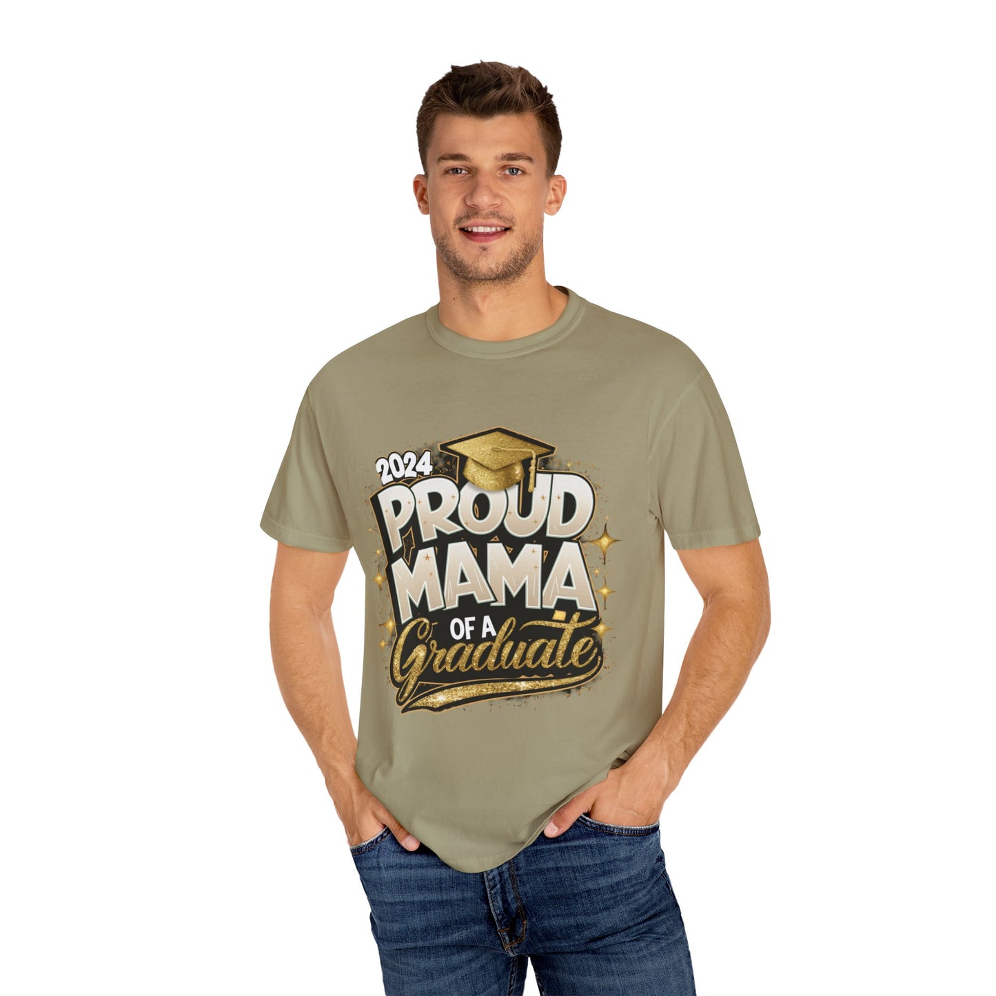 Proud Mama of a 2024 Graduate Unisex Garment-dyed T-shirt Cotton Funny Humorous Graphic Soft Premium Unisex Men Women Khaki T-shirt Birthday Gift-48