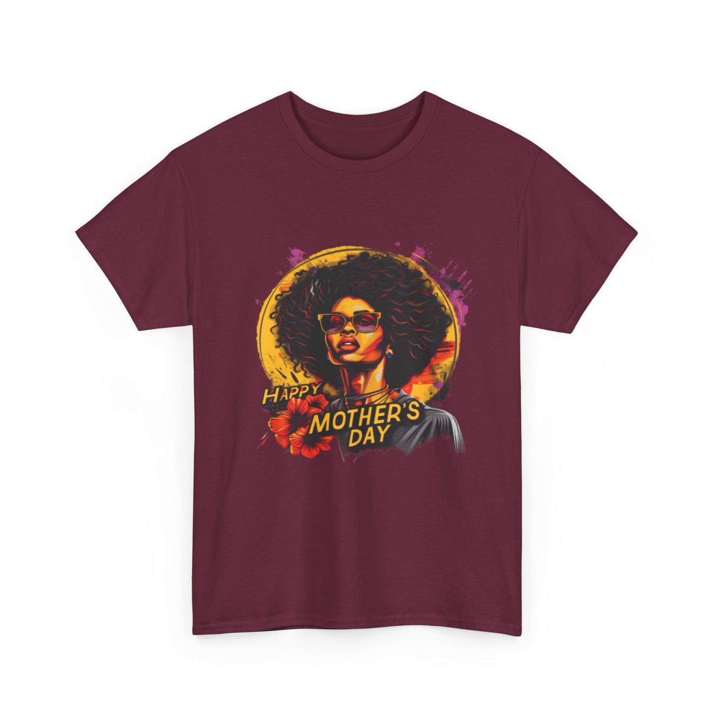 Happy Mother's Day African American Mom Graphic Unisex Heavy Cotton Tee Cotton Funny Humorous Graphic Soft Premium Unisex Men Women Maroon T-shirt Birthday Gift-27