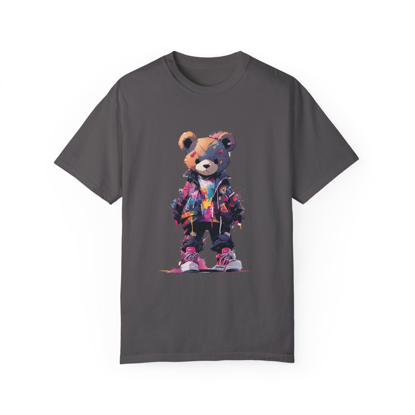 Hip Hop Teddy Bear Graphic Unisex Garment-dyed T-shirt Cotton Funny Humorous Graphic Soft Premium Unisex Men Women Graphite T-shirt Birthday Gift-8