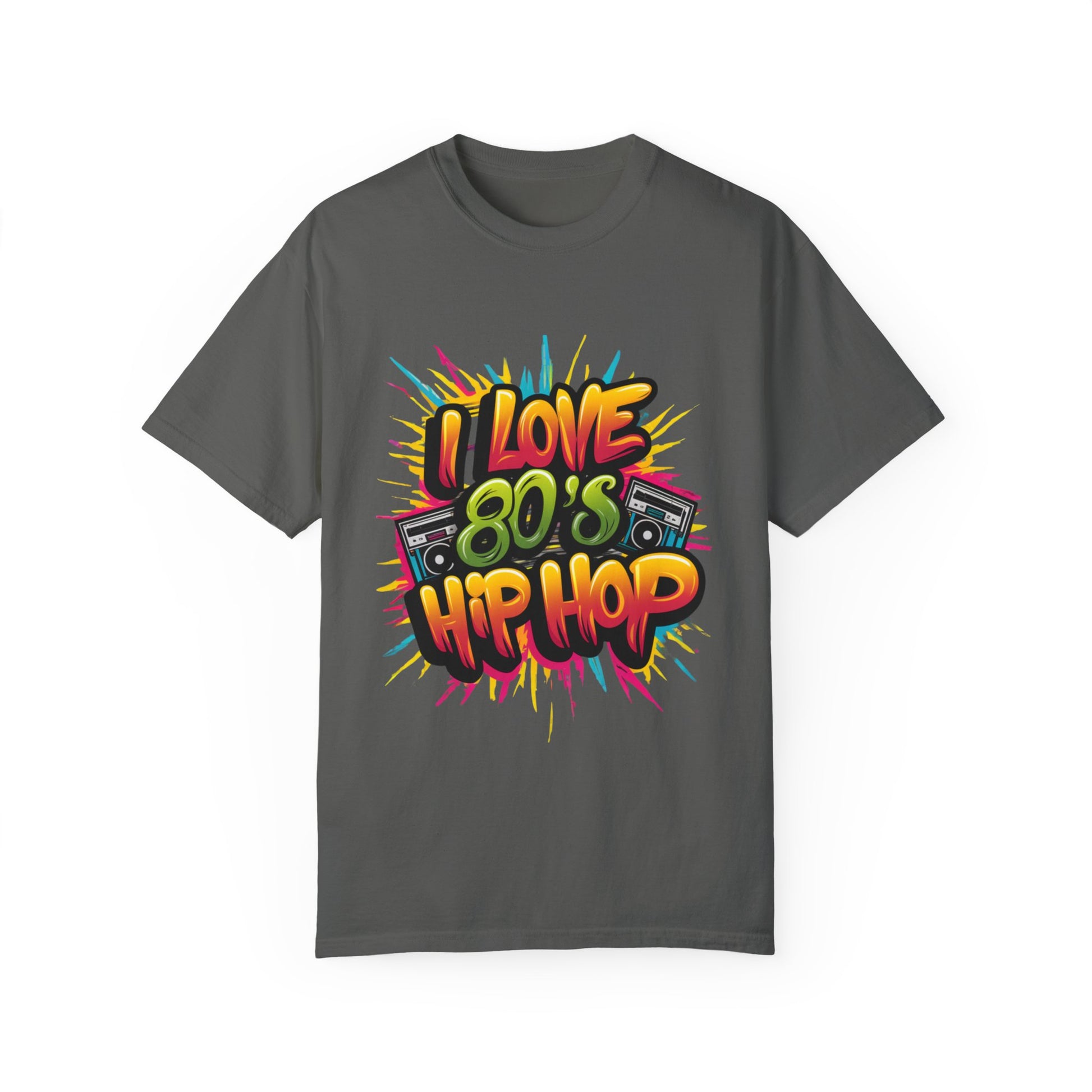 I Love 80's Hip Hop Graphic Unisex Garment-dyed T-shirt Cotton Funny Humorous Graphic Soft Premium Unisex Men Women Pepper T-shirt Birthday Gift-12