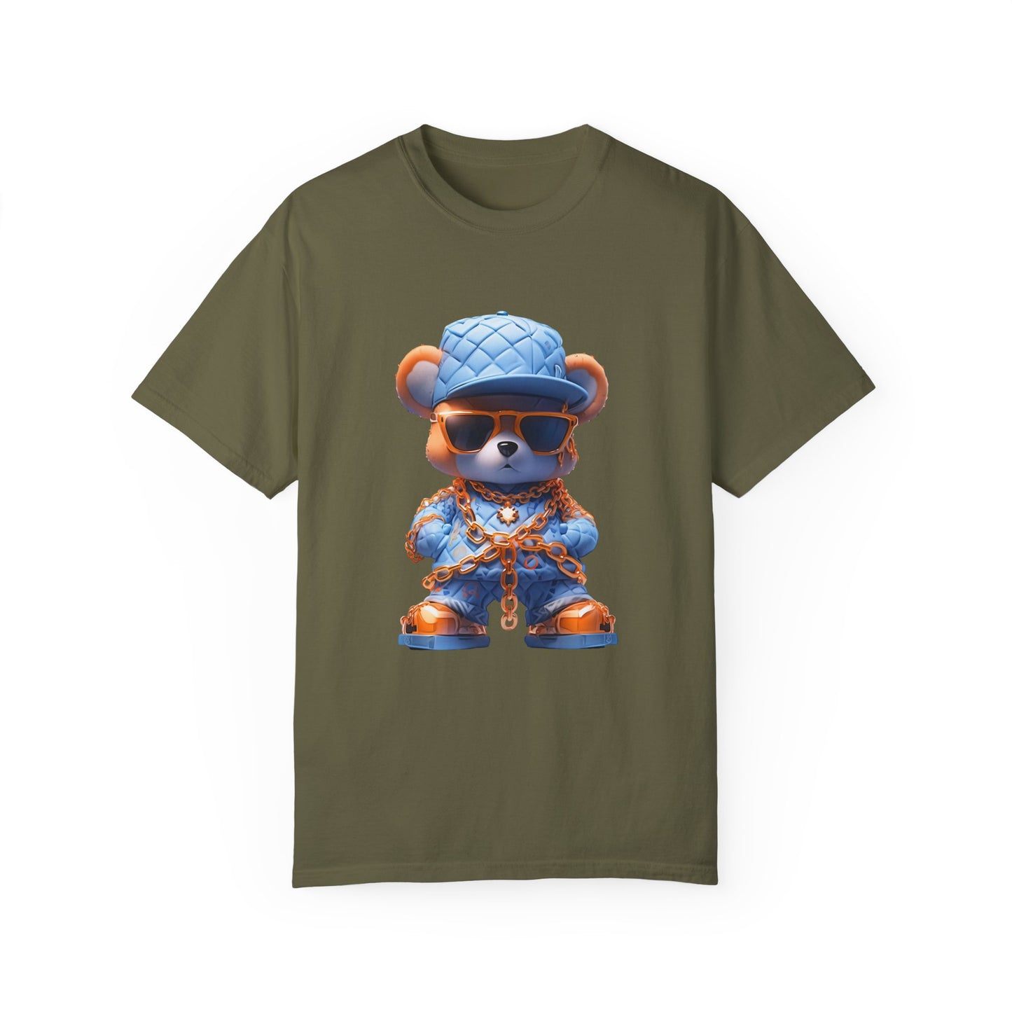 Hip Hop Teddy Bear Graphic Unisex Garment-dyed T-shirt Cotton Funny Humorous Graphic Soft Premium Unisex Men Women Sage T-shirt Birthday Gift-13