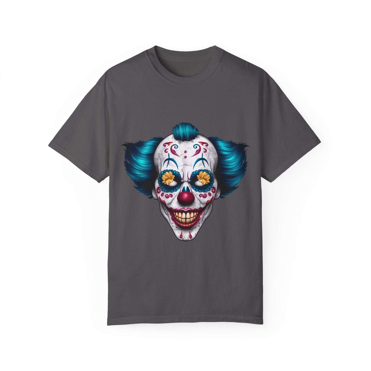 Funny Horror Scary Clown Face Urban Sarcastic Graphic Unisex Garment Dyed T-shirt Cotton Funny Humorous Graphic Soft Premium Unisex Men Women Graphite T-shirt Birthday Gift-8