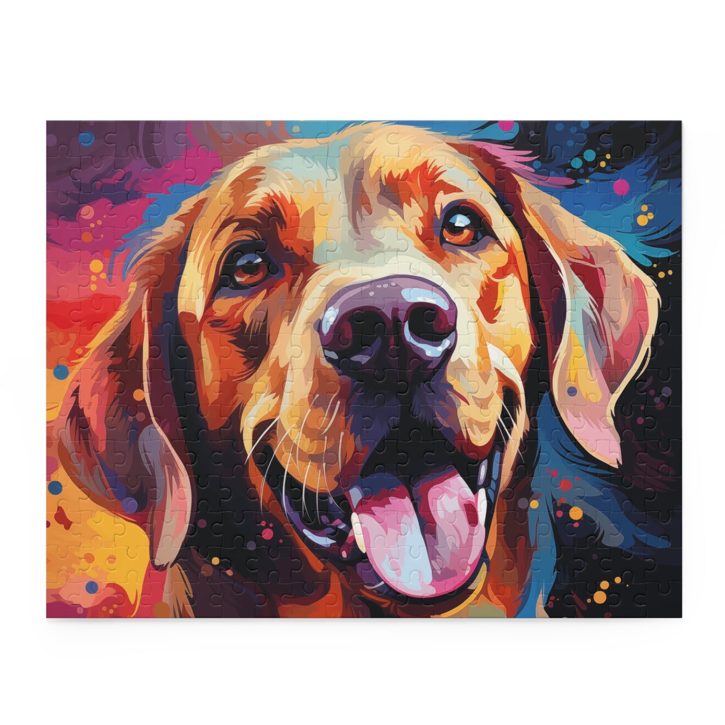 Labrador Dog Watercolor Abstract Vibrant Jigsaw Puzzle for Girls, Boys, Kids Adult Birthday Business Jigsaw Puzzle Gift for Him Funny Humorous Indoor Outdoor Game Gift For Her Online-3