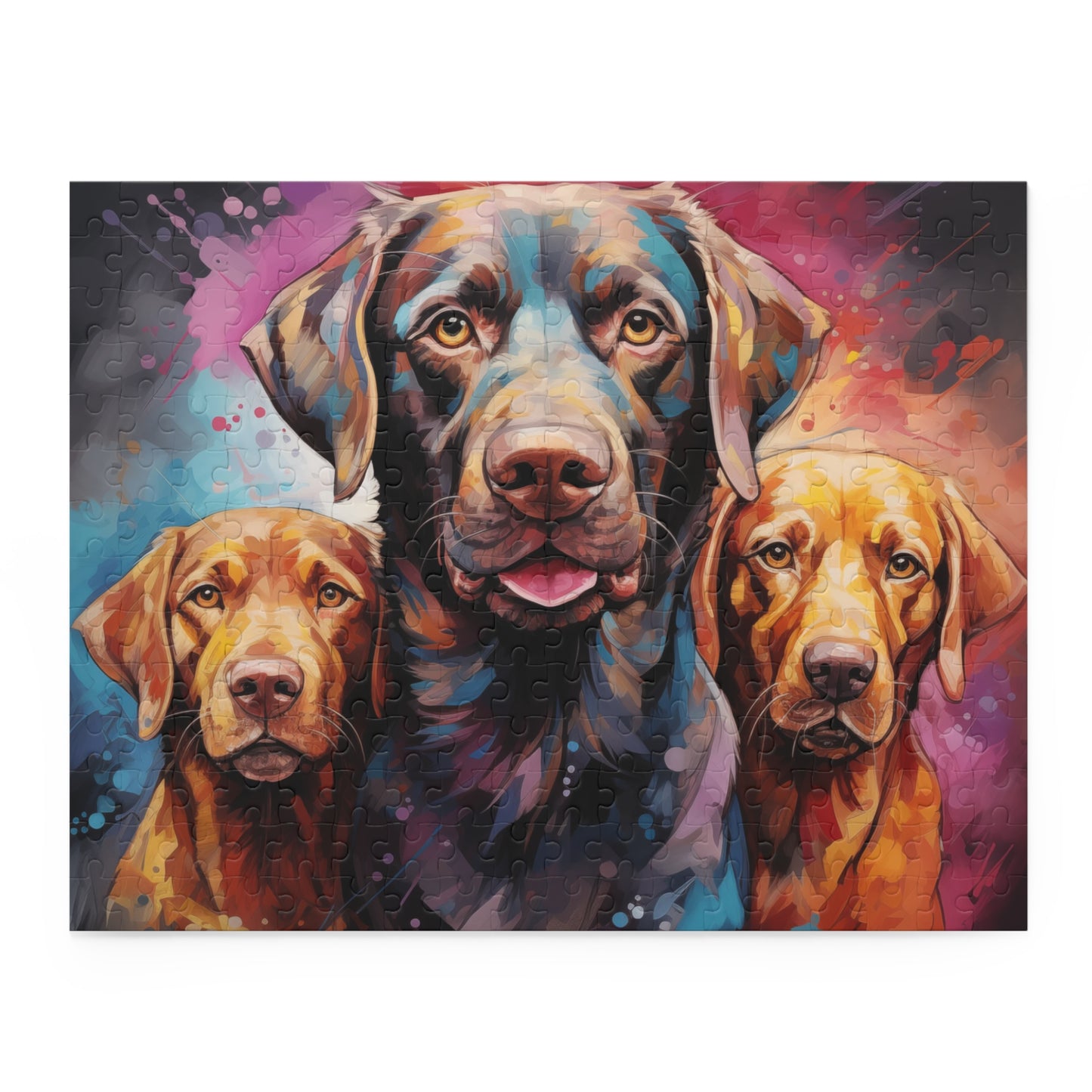 Vibrant Jigsaw Puzzle Watercolor Abstract Labrador Dog for Girls, Boys, Kids Adult Birthday Business Jigsaw Puzzle Gift for Him Funny Humorous Indoor Outdoor Game Gift For Her Online-3