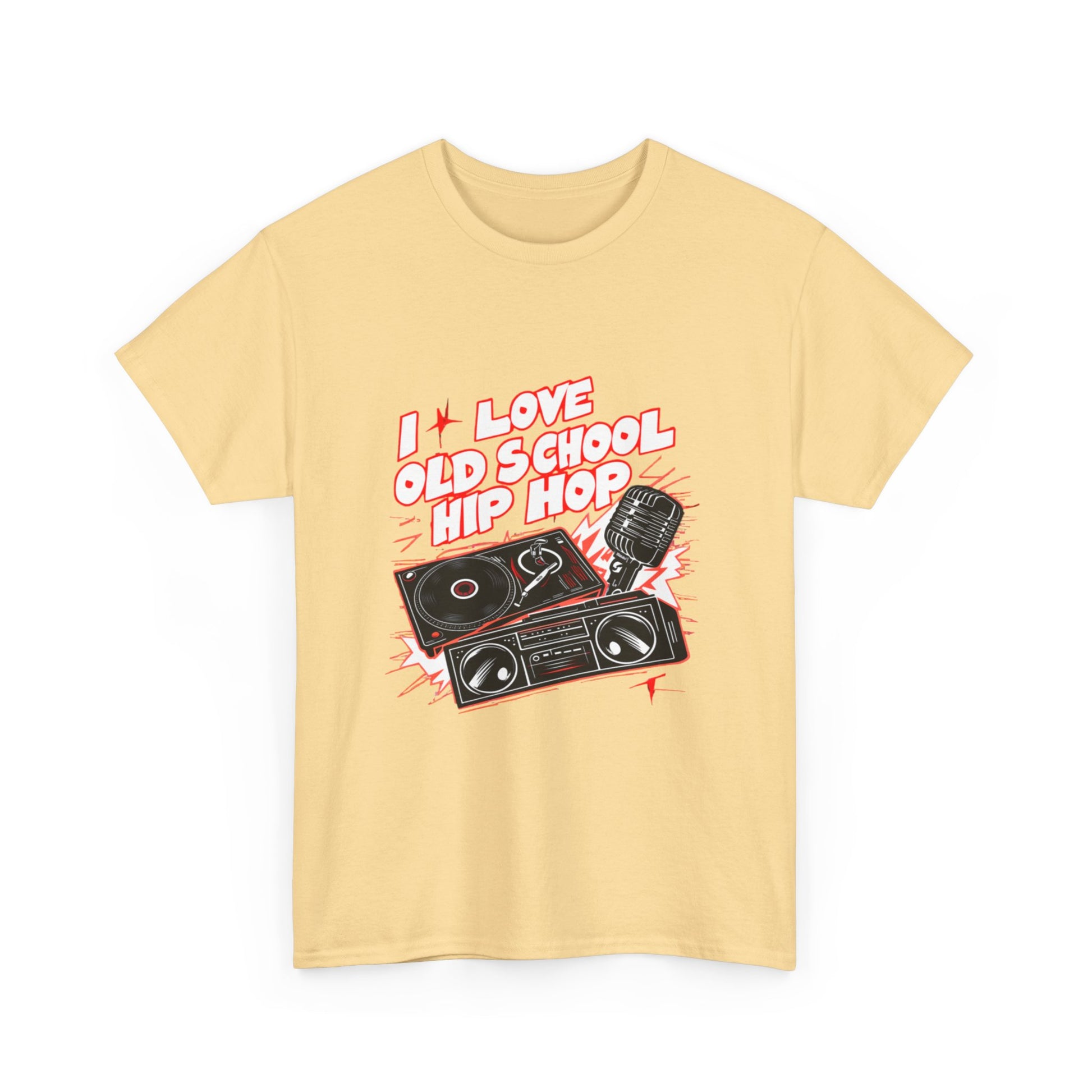 I Love Old School Hip Hop Urban Graphic Unisex Heavy Cotton Tee Cotton Funny Humorous Graphic Soft Premium Unisex Men Women Yellow Haze T-shirt Birthday Gift-45