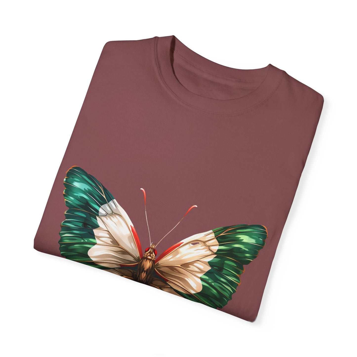 Mexico Flag Butterfly Graphic Unisex Garment Dyed T-shirt Cotton Funny Humorous Graphic Soft Premium Unisex Men Women Brick T-shirt Birthday Gift-29