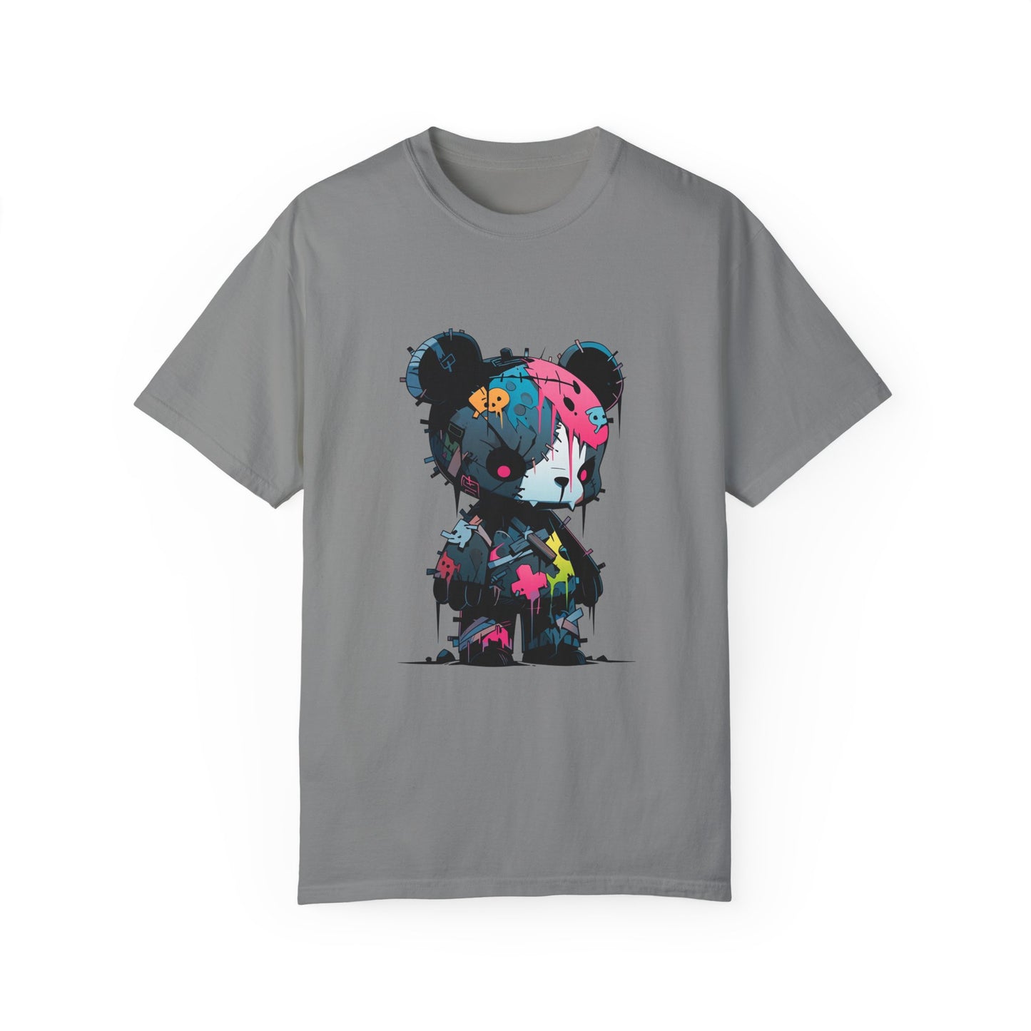 Hip Hop Teddy Bear Graphic Unisex Garment-dyed T-shirt Cotton Funny Humorous Graphic Soft Premium Unisex Men Women Granite T-shirt Birthday Gift-4
