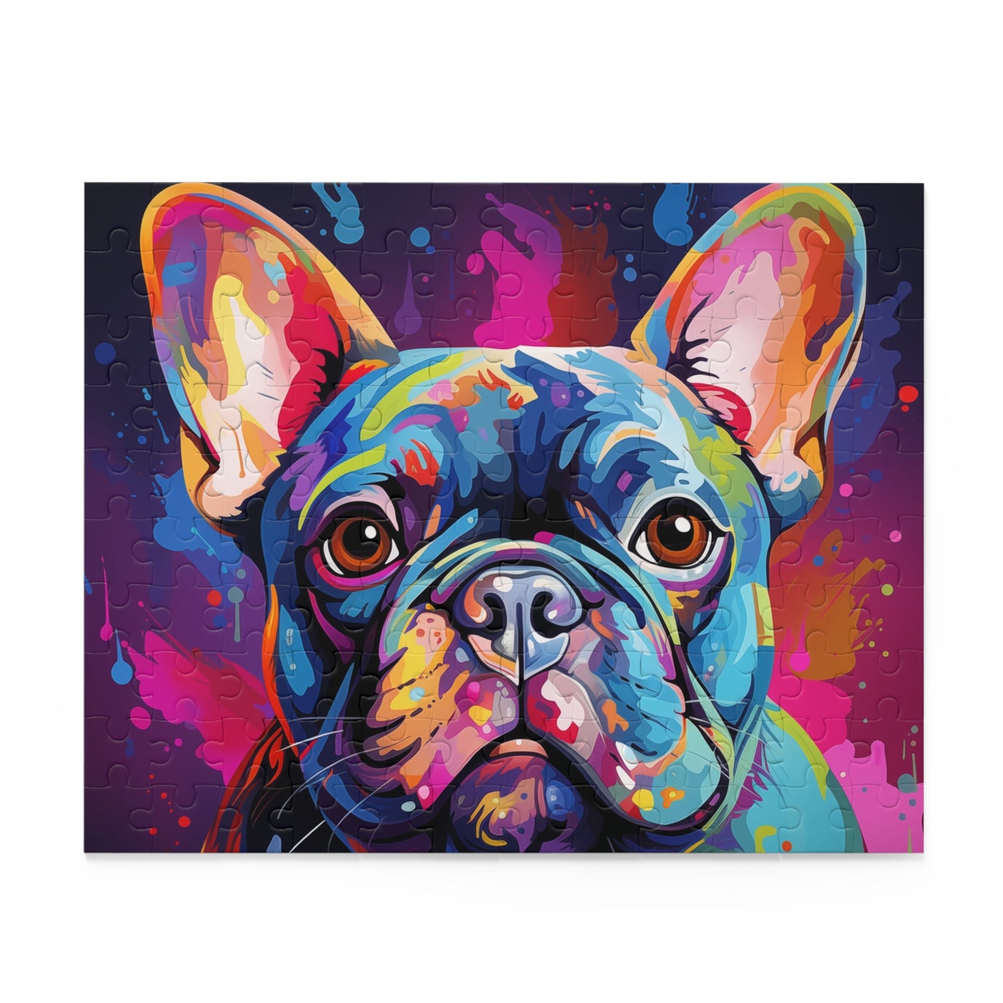 Oil Paint Watercolor Abstract Frenchie Dog Jigsaw Puzzle Adult Birthday Business Jigsaw Puzzle Gift for Him Funny Humorous Indoor Outdoor Game Gift For Her Online-2
