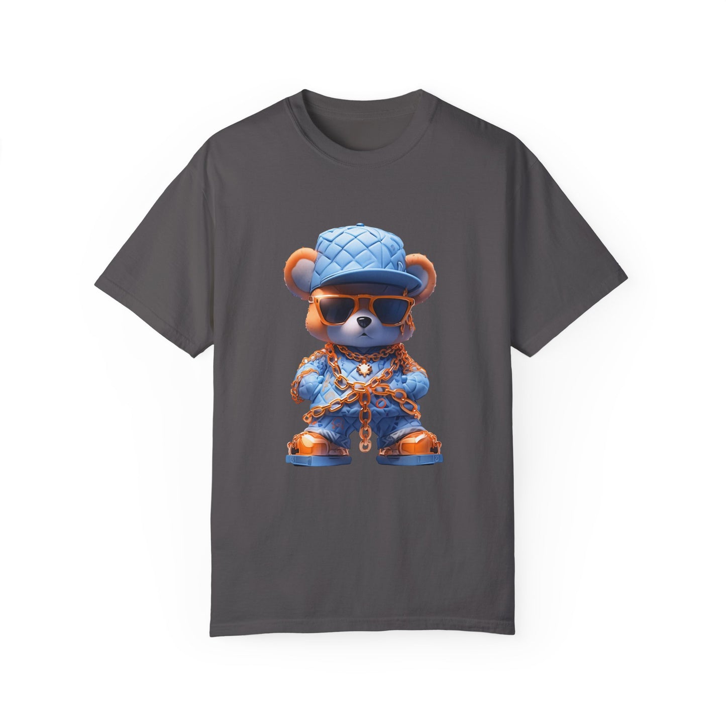 Hip Hop Teddy Bear Graphic Unisex Garment-dyed T-shirt Cotton Funny Humorous Graphic Soft Premium Unisex Men Women Graphite T-shirt Birthday Gift-8