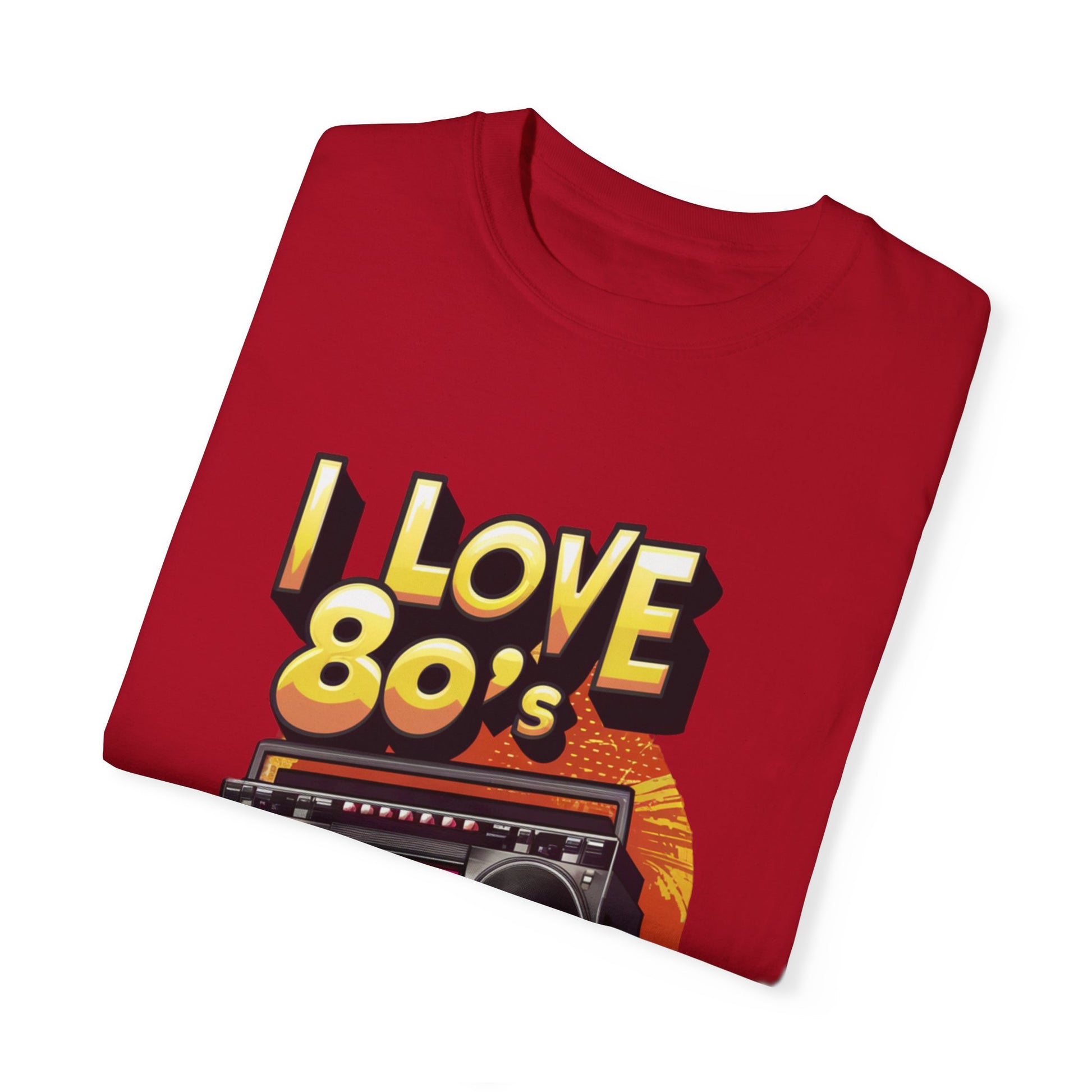 I Love 80's Hip Hop Graphic Unisex Garment-dyed T-shirt Cotton Funny Humorous Graphic Soft Premium Unisex Men Women Red T-shirt Birthday Gift-20