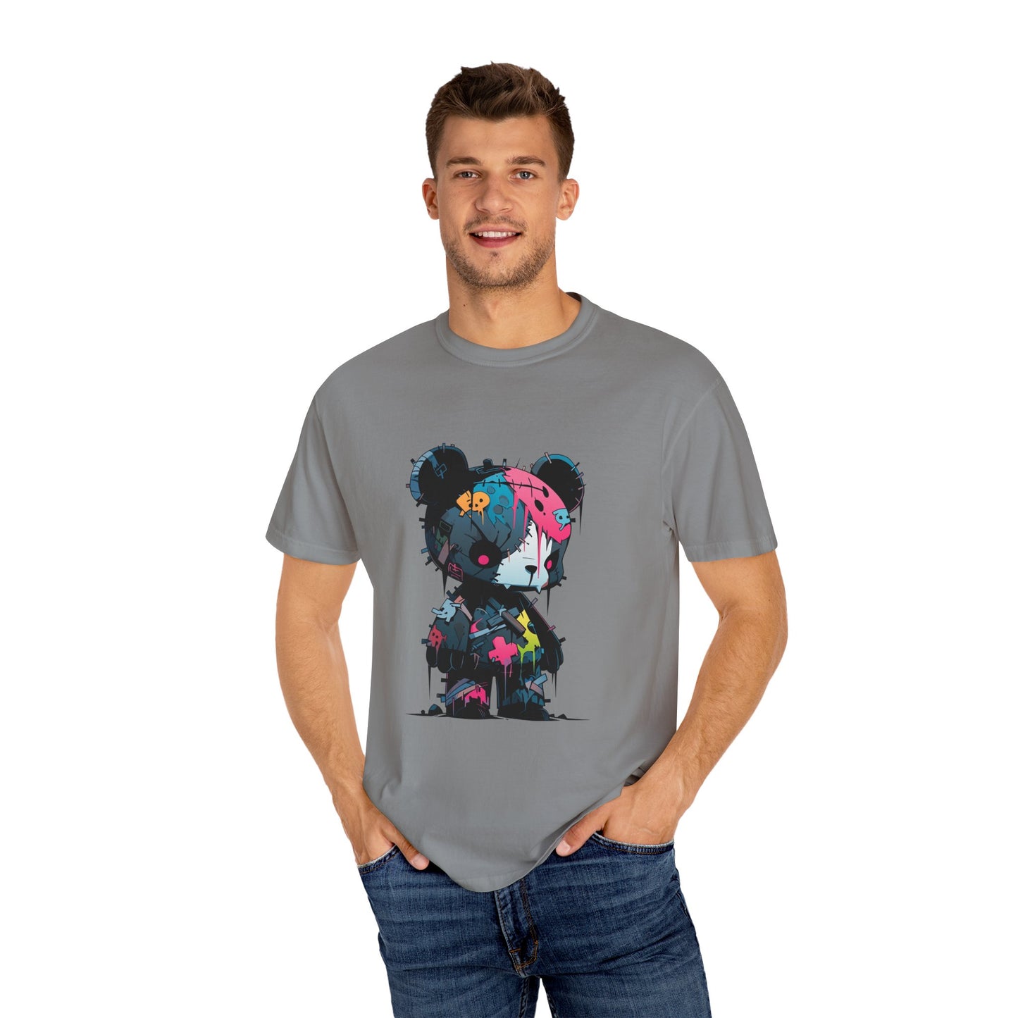Hip Hop Teddy Bear Graphic Unisex Garment-dyed T-shirt Cotton Funny Humorous Graphic Soft Premium Unisex Men Women Granite T-shirt Birthday Gift-27