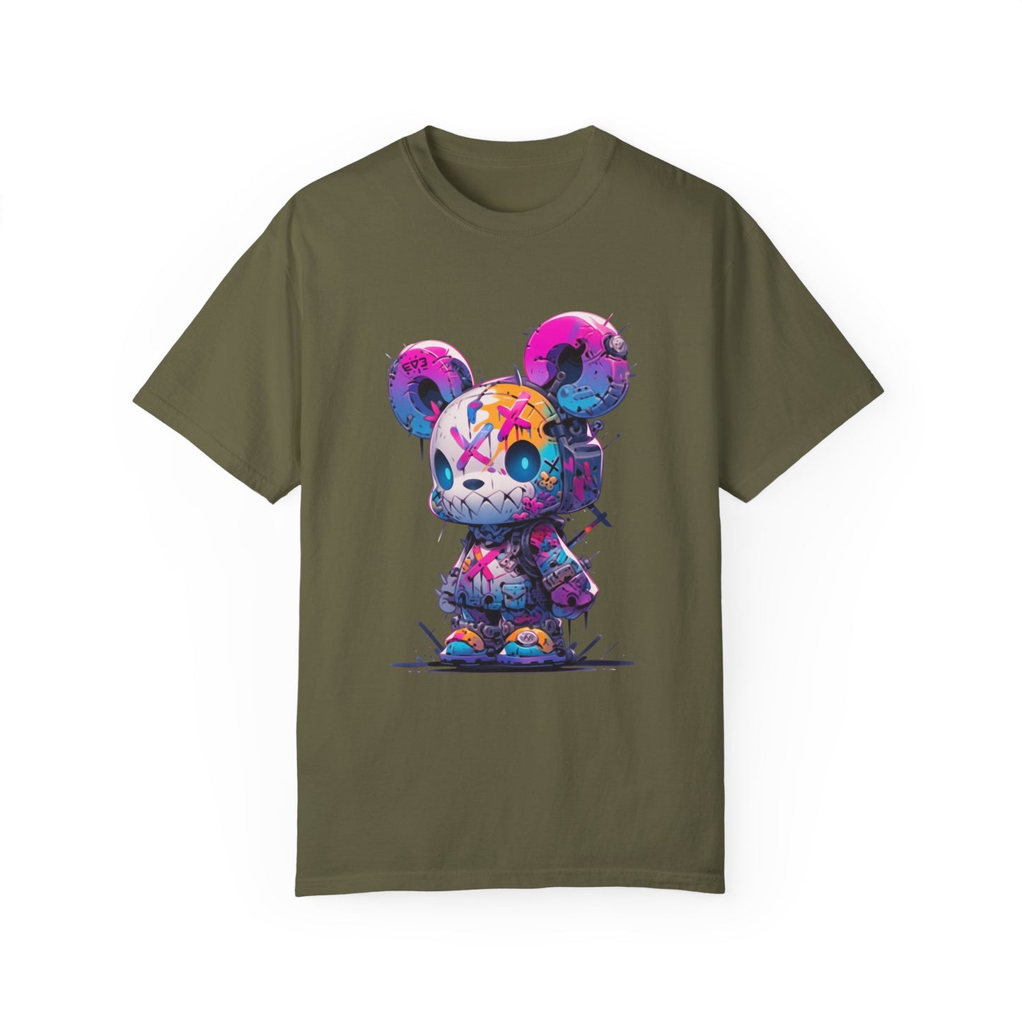 Hip Hop Teddy Bear Graphic Unisex Garment-dyed T-shirt Cotton Funny Humorous Graphic Soft Premium Unisex Men Women Sage T-shirt Birthday Gift-13