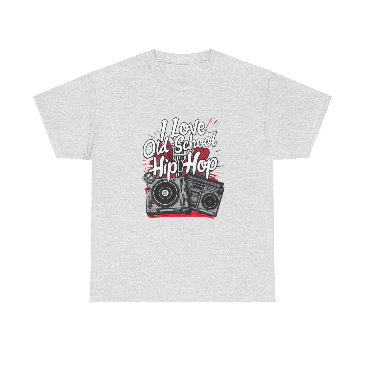 I Love Old School Hip Hop Urban Graphic Unisex Heavy Cotton Tee Cotton Funny Humorous Graphic Soft Premium Unisex Men Women Ash T-shirt Birthday Gift-13