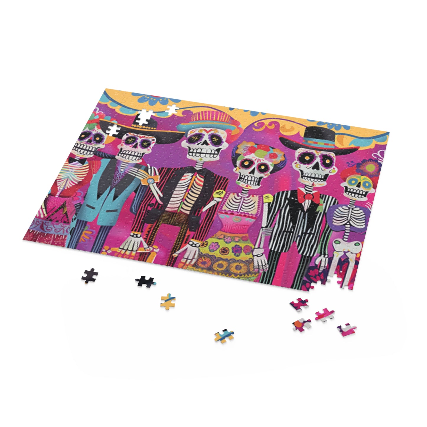 Mexican Art Day of the Dead Día de Muertos Jigsaw Puzzle Adult Birthday Business Jigsaw Puzzle Gift for Him Funny Humorous Indoor Outdoor Game Gift For Her Online-5