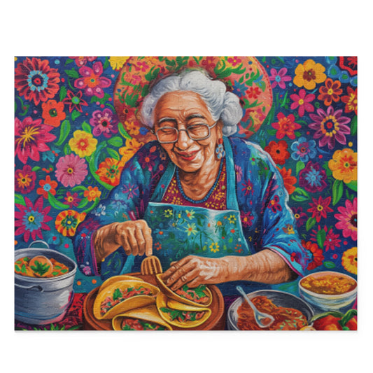 Mexican Art Retro Old Women Flower Jigsaw Puzzle Adult Birthday Business Jigsaw Puzzle Gift for Him Funny Humorous Indoor Outdoor Game Gift For Her Online-1