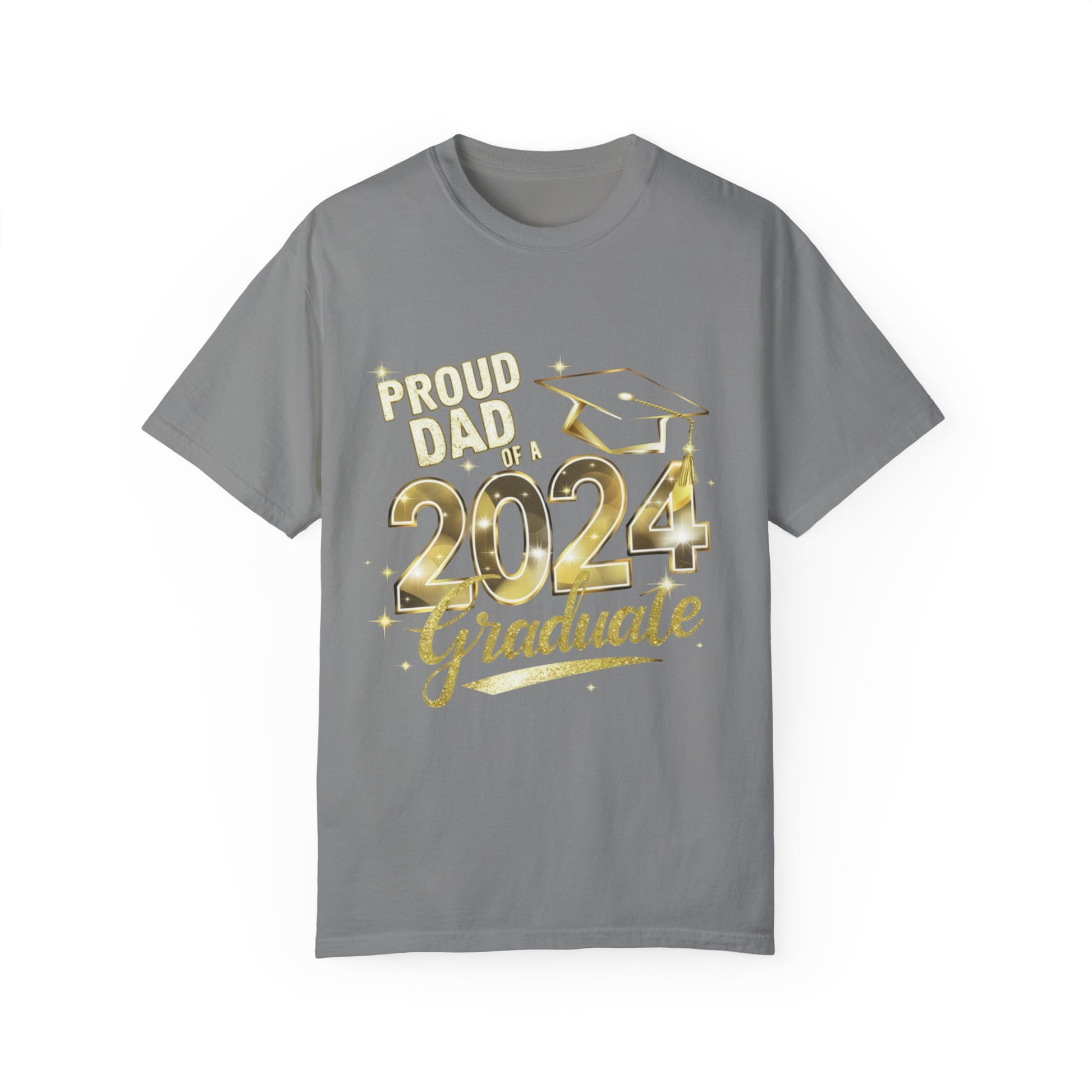 Proud of Dad 2024 Graduate Unisex Garment-dyed T-shirt Cotton Funny Humorous Graphic Soft Premium Unisex Men Women Granite T-shirt Birthday Gift-4