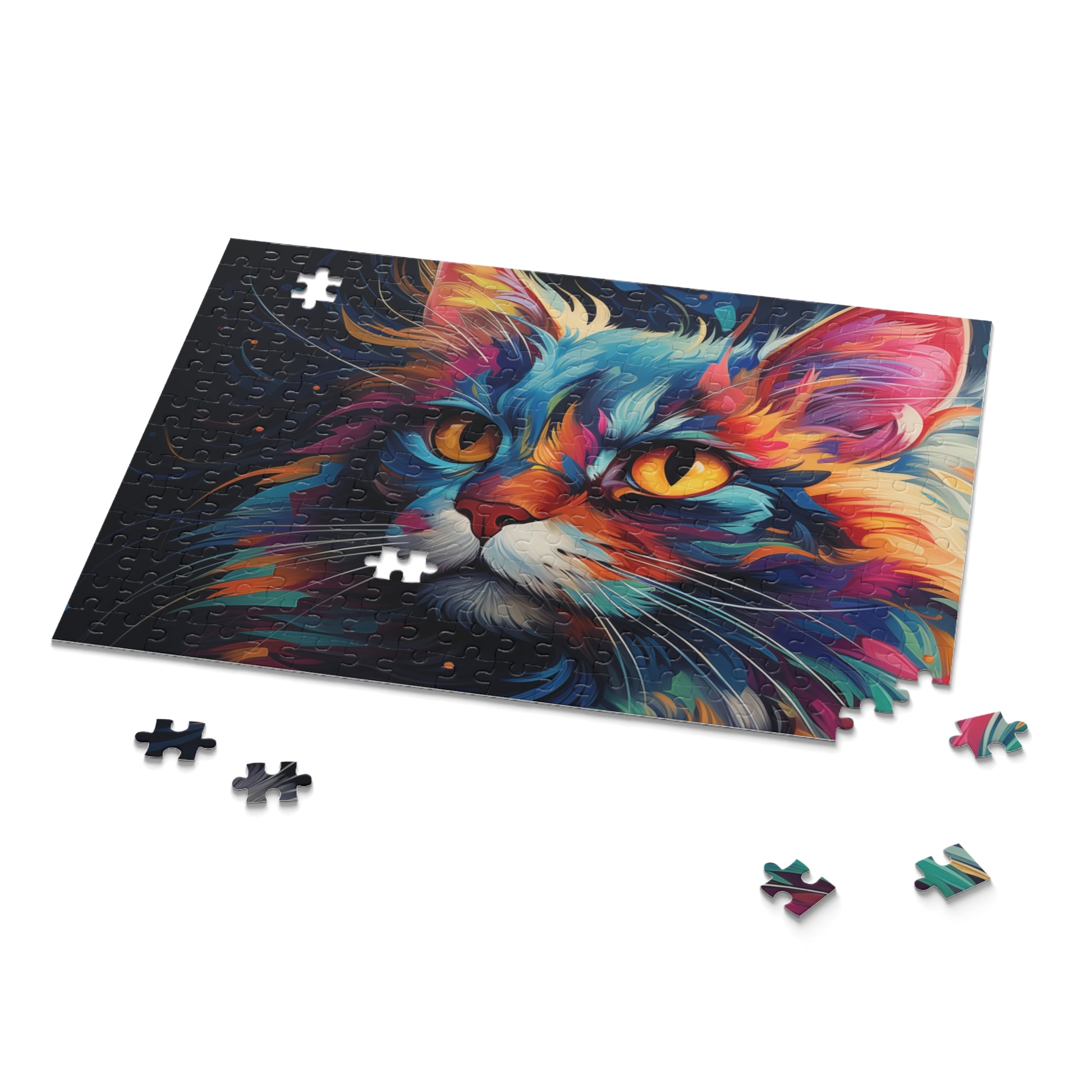 Watercolor Abstract Cat Jigsaw Puzzle for Boys, Girls, Kids Adult Birthday Business Jigsaw Puzzle Gift for Him Funny Humorous Indoor Outdoor Game Gift For Her Online-9