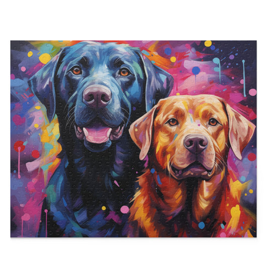 Watercolor Vibrant Labrador Dog Jigsaw Puzzle for Girls, Boys, Kids Adult Birthday Business Jigsaw Puzzle Gift for Him Funny Humorous Indoor Outdoor Game Gift For Her Online-1