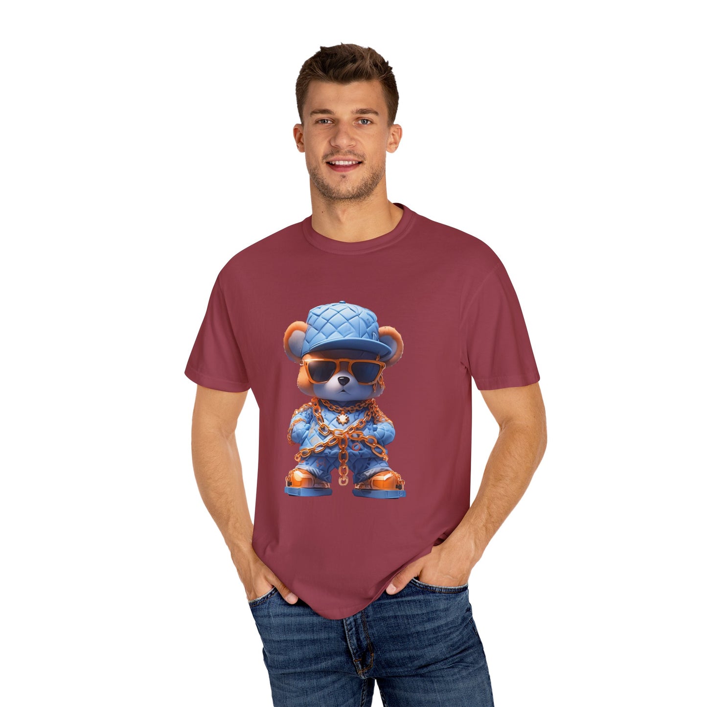 Hip Hop Teddy Bear Graphic Unisex Garment-dyed T-shirt Cotton Funny Humorous Graphic Soft Premium Unisex Men Women Chili T-shirt Birthday Gift-36